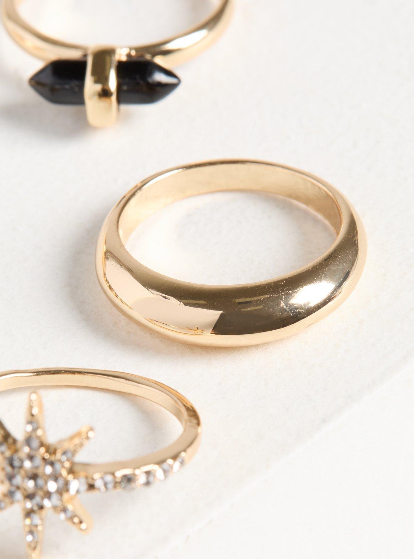 Celestial Edge Ring Set, GOLD, alternate