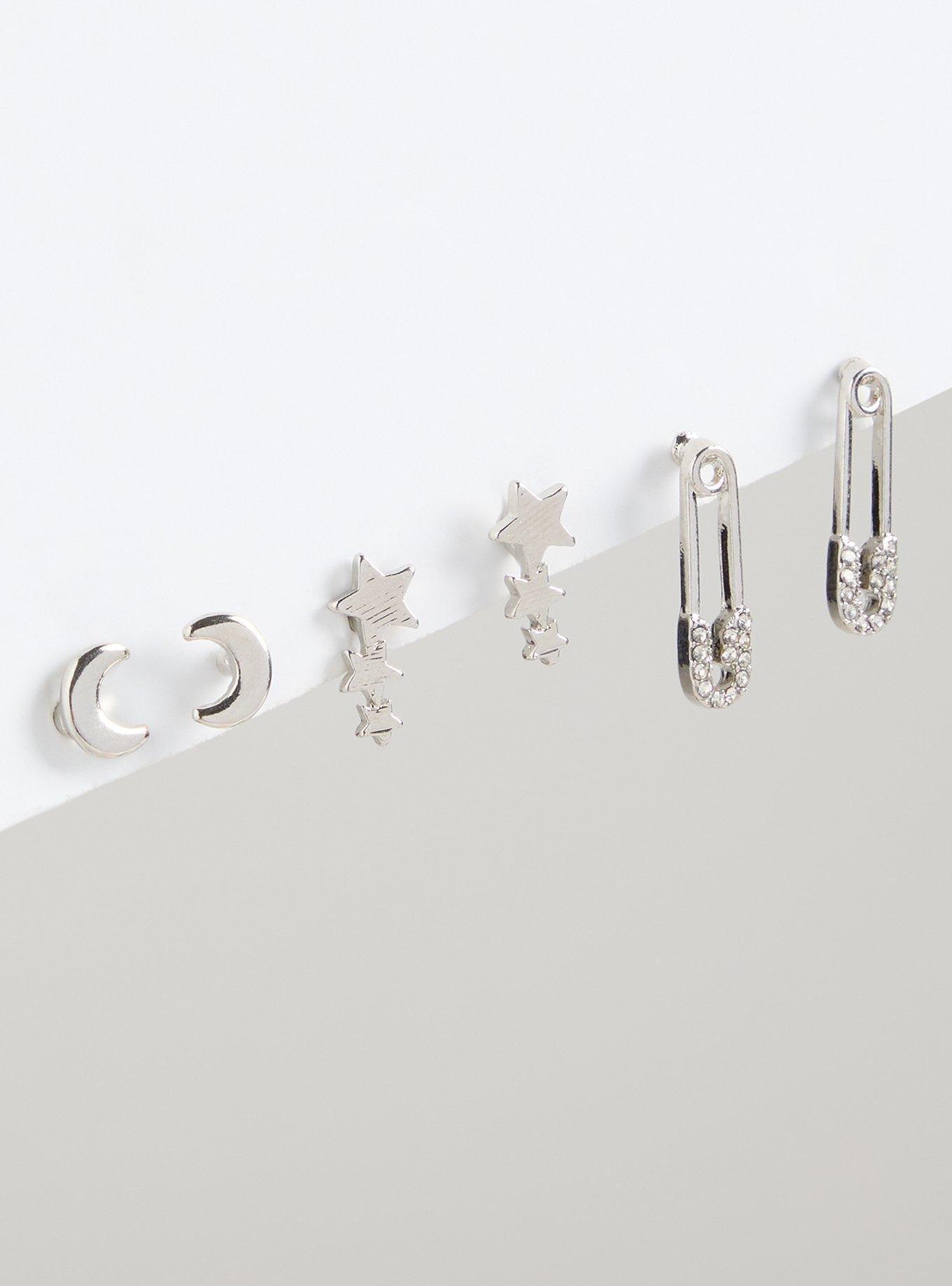 Safety Pin And Celestial Stud Set