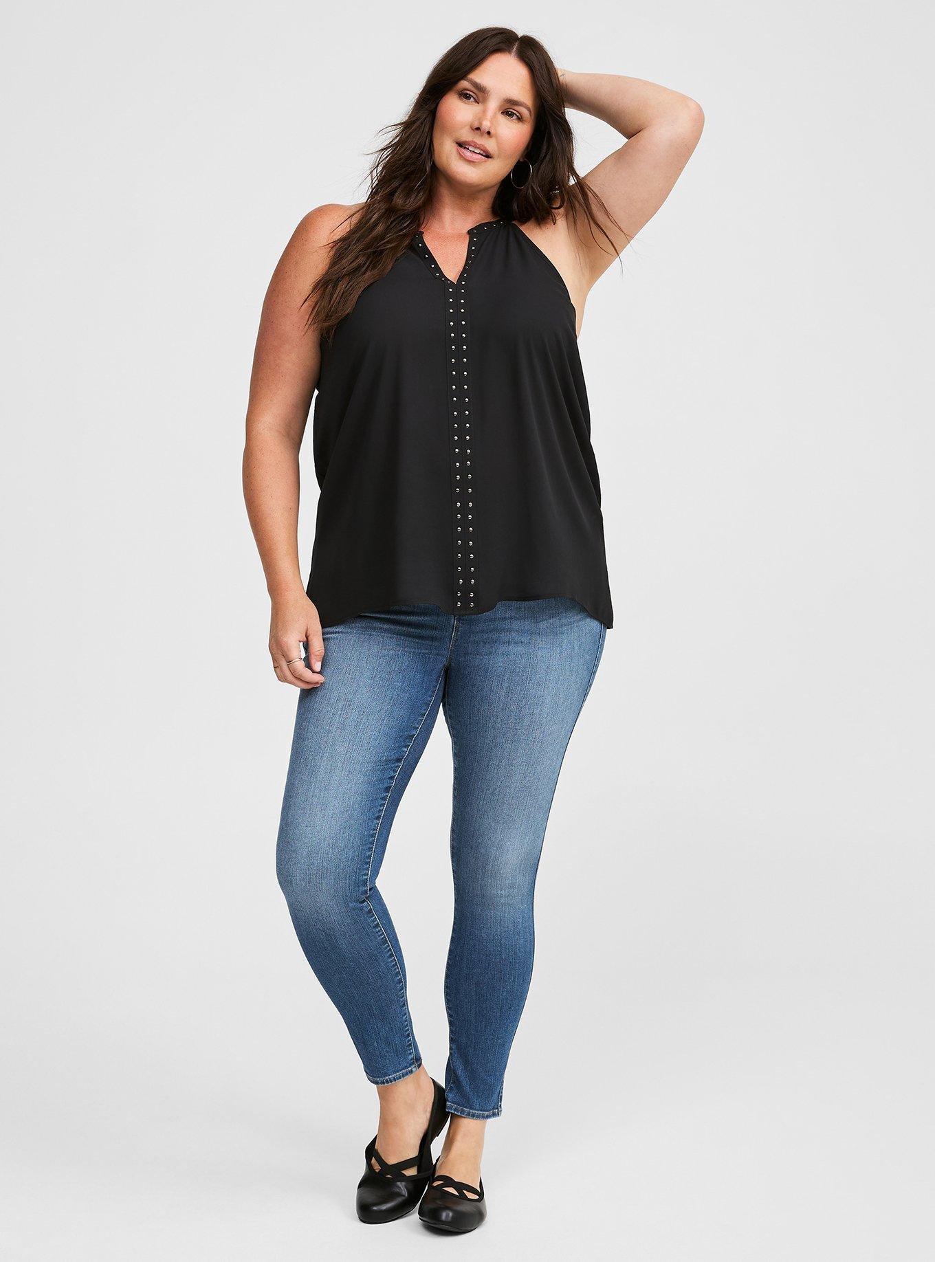 Georgette Embellished Tank, DEEP BLACK, alternate