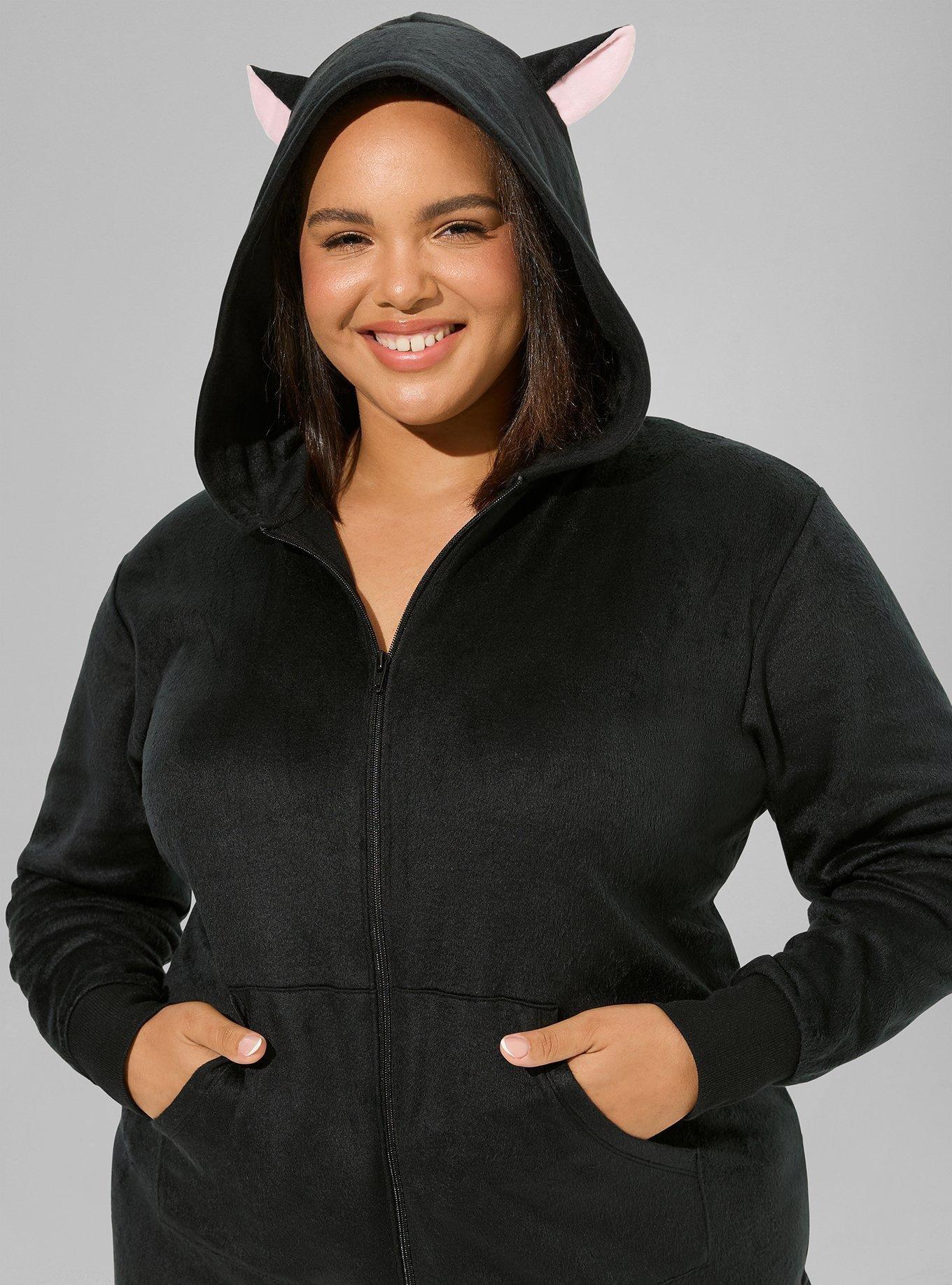 Plus Size Fleece Zip Up Hoodie Lounge Onesie Torrid