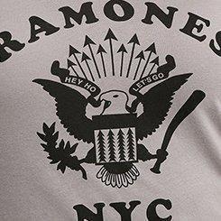 Ramones Classic Fit Cotton Notch Neck Tee, GREY, swatch