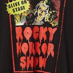 Rocky Horror Classic Fit Cotton Notch Neck Tee, DEEP BLACK, swatch