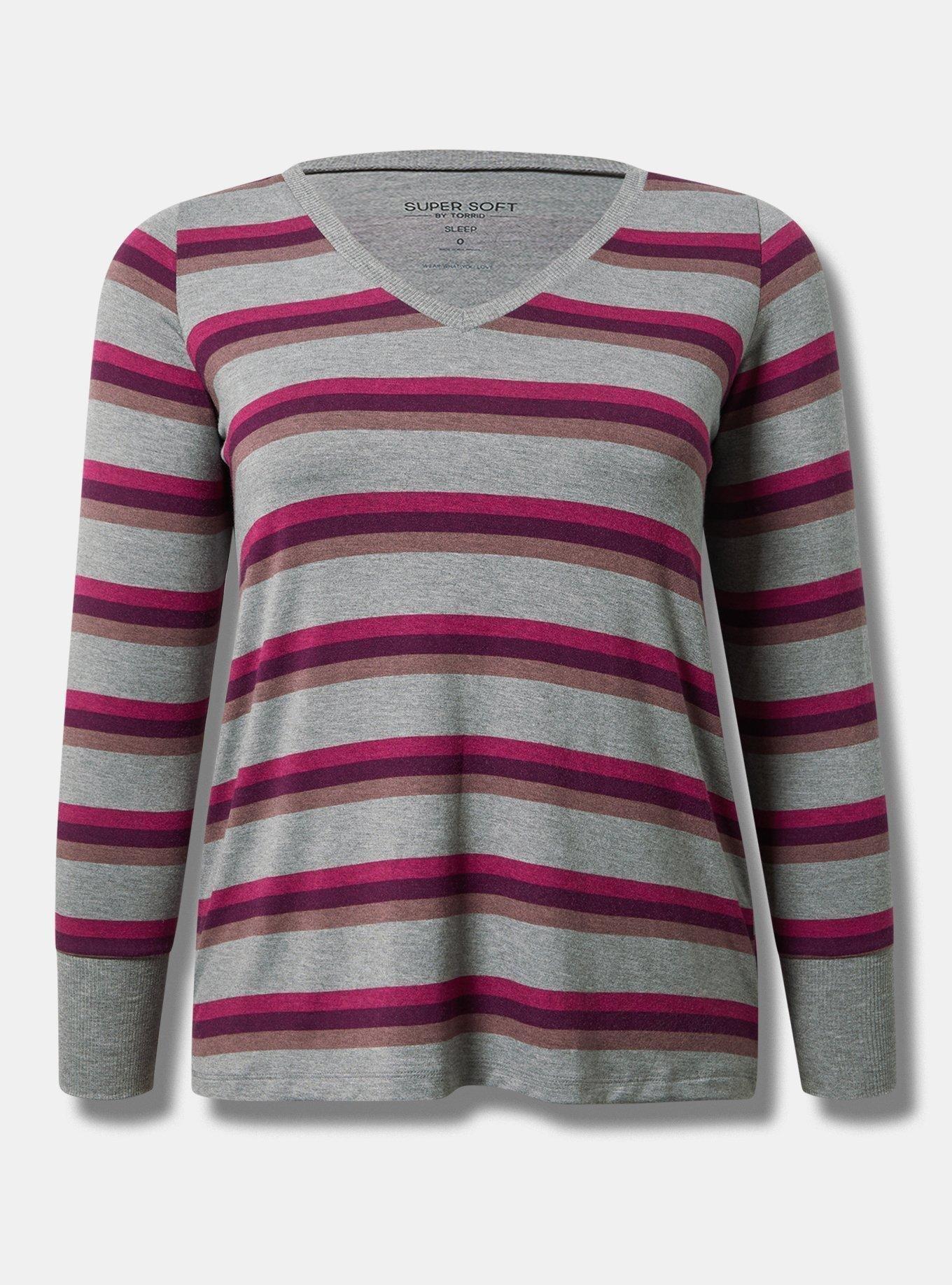 Super Soft Ribbed V Neck Long Sleeve Lounge Tee