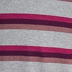 Super Soft Ribbed V Neck Long Sleeve Lounge Tee, BERRY WINE WINTER BLOOM STRIPE, swatch