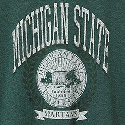 Michigan State Classic Fit Cotton Ringer Tee, OLIVE, swatch