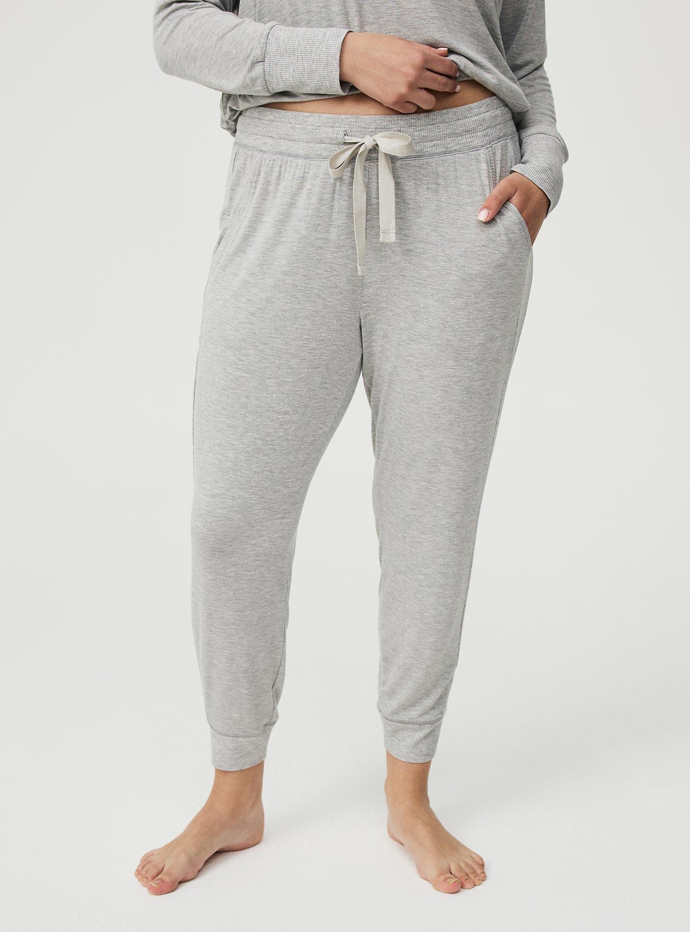 Super Soft Ribbed Lounge Jogger, LIGHTEST HEATHER GREY, alternate