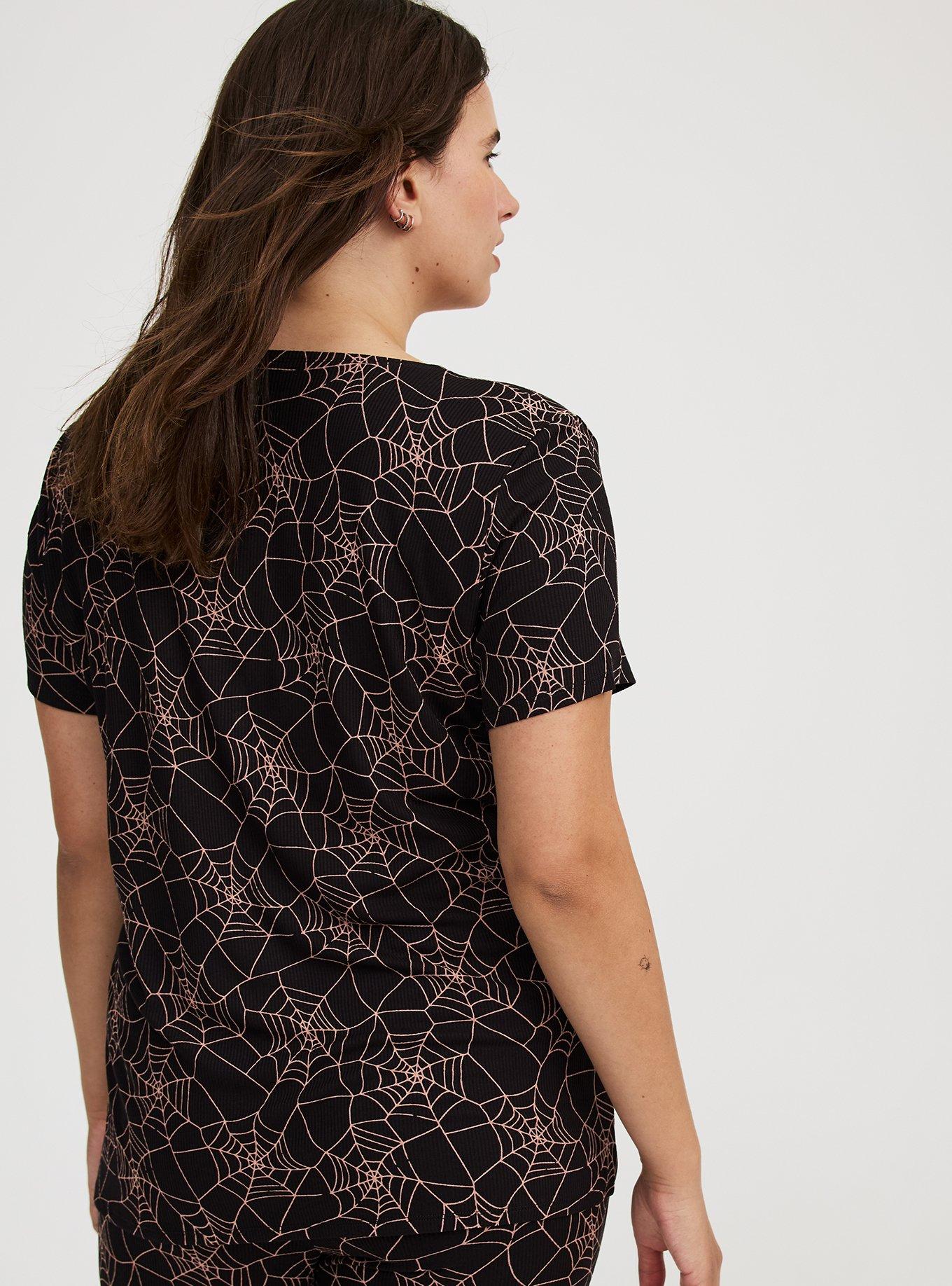 Super Soft Rib V-Neck Lace Sleep Tee