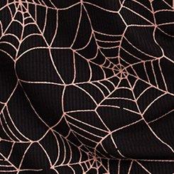 Super Soft Rib V-Neck Lace Sleep Tee, STUCK IN A WEB RICH BLACK, swatch