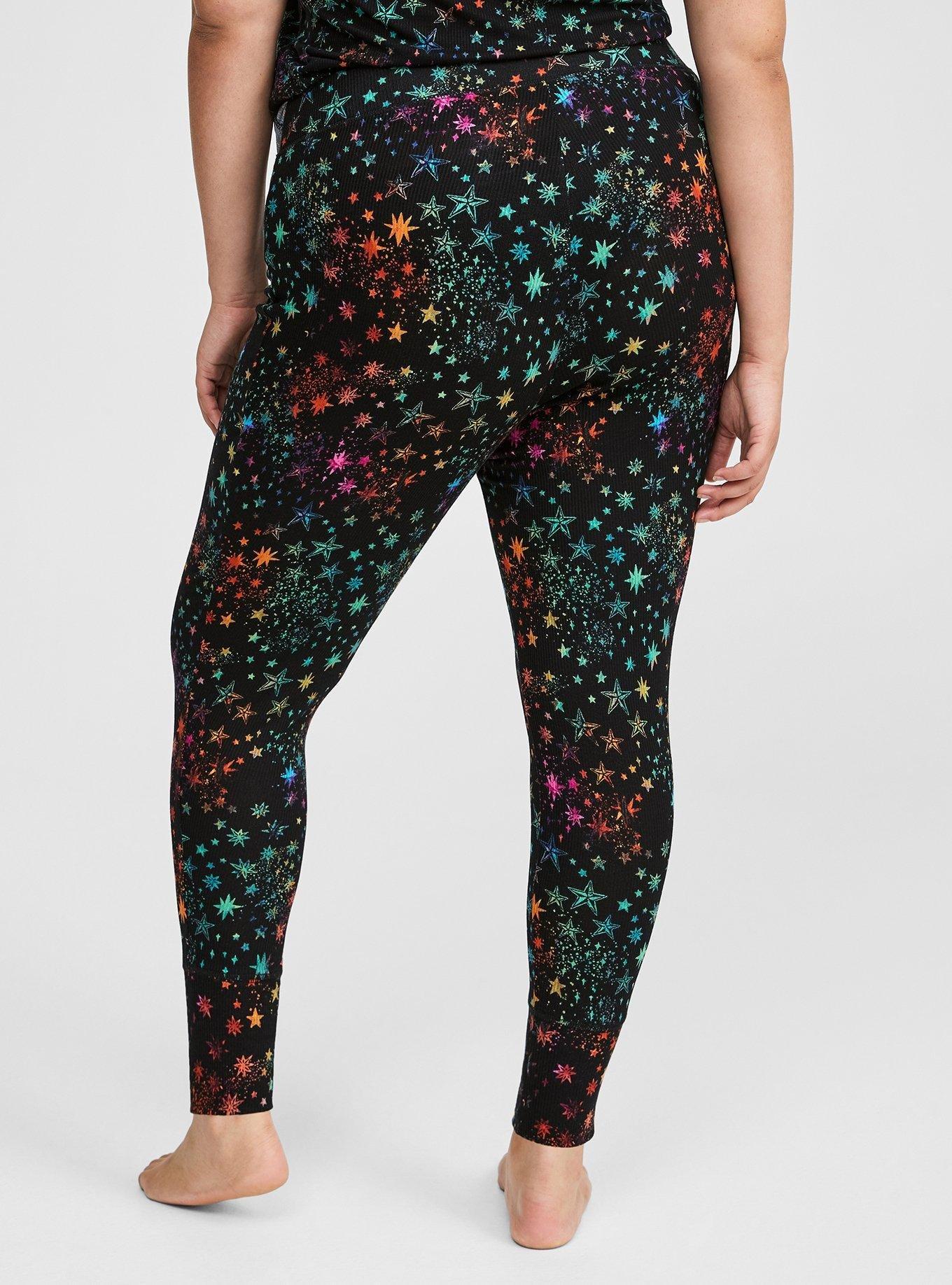 Super Soft Rib Full Length Sleep Legging, SOLAR STARS DEEP BLACK, alternate