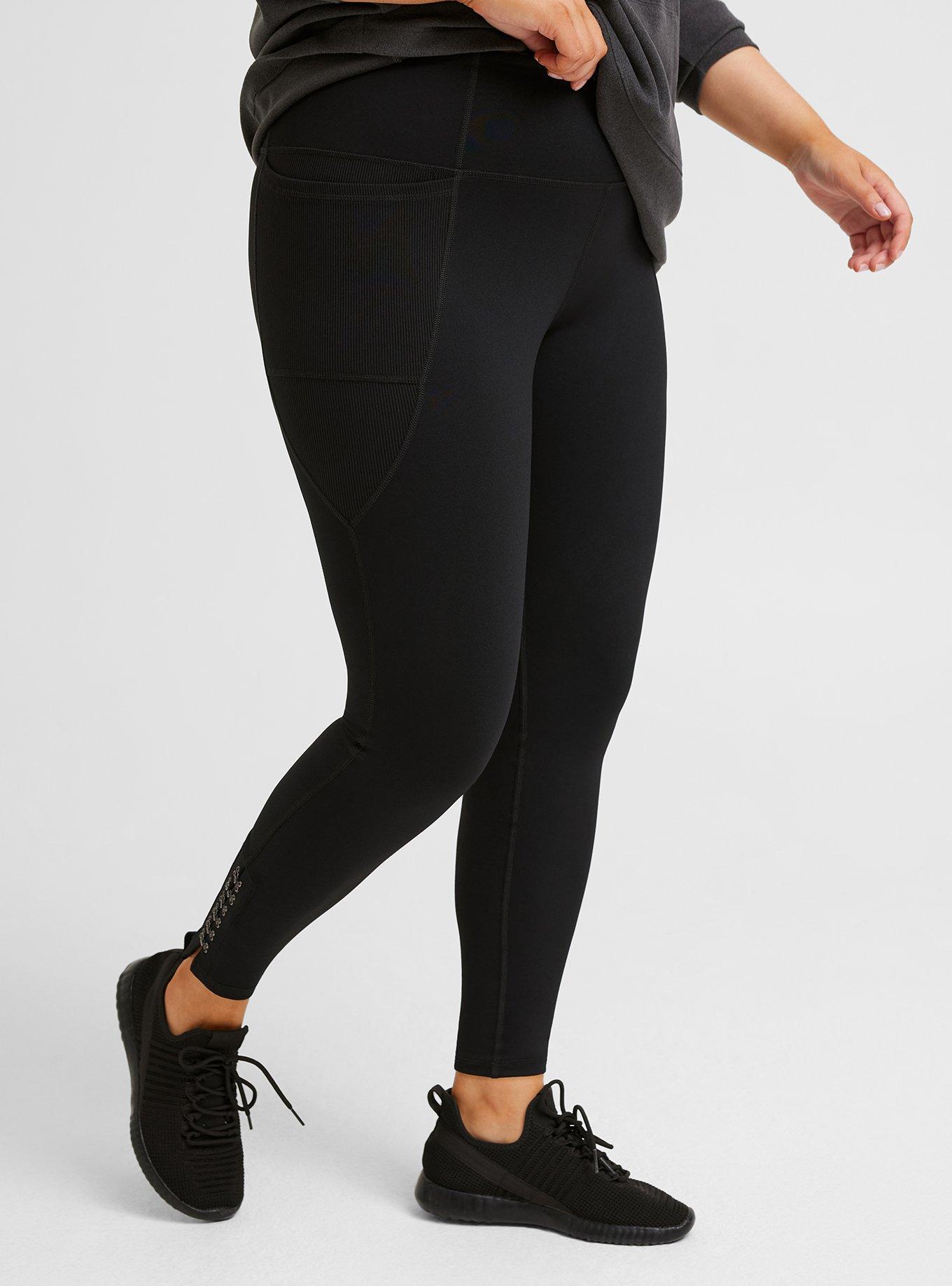 Performance Core Rib Metal Detail Full Length Active Legging, DEEP BLACK, alternate