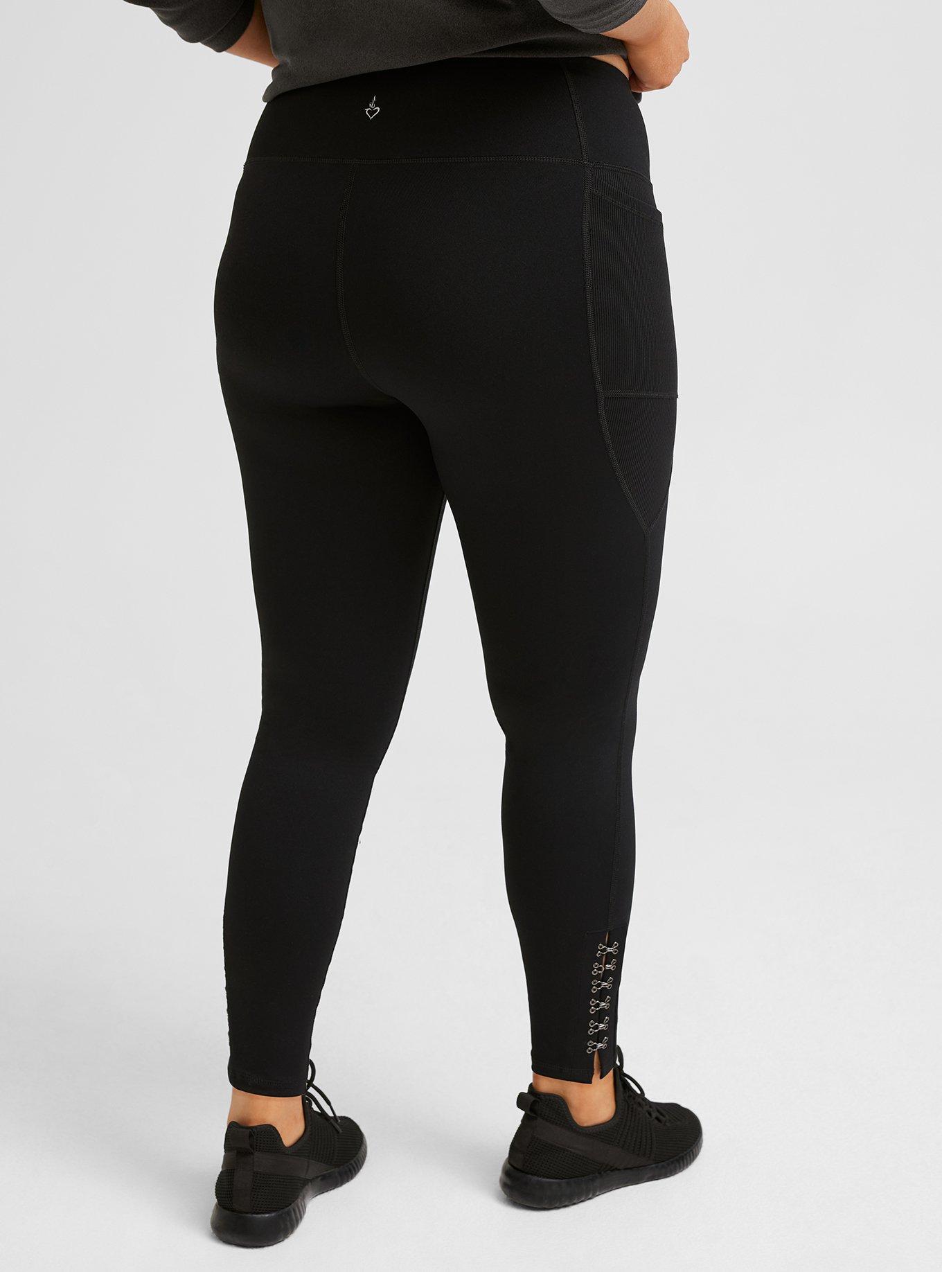 Performance Core Rib Metal Detail Full Length Active Legging, DEEP BLACK, alternate