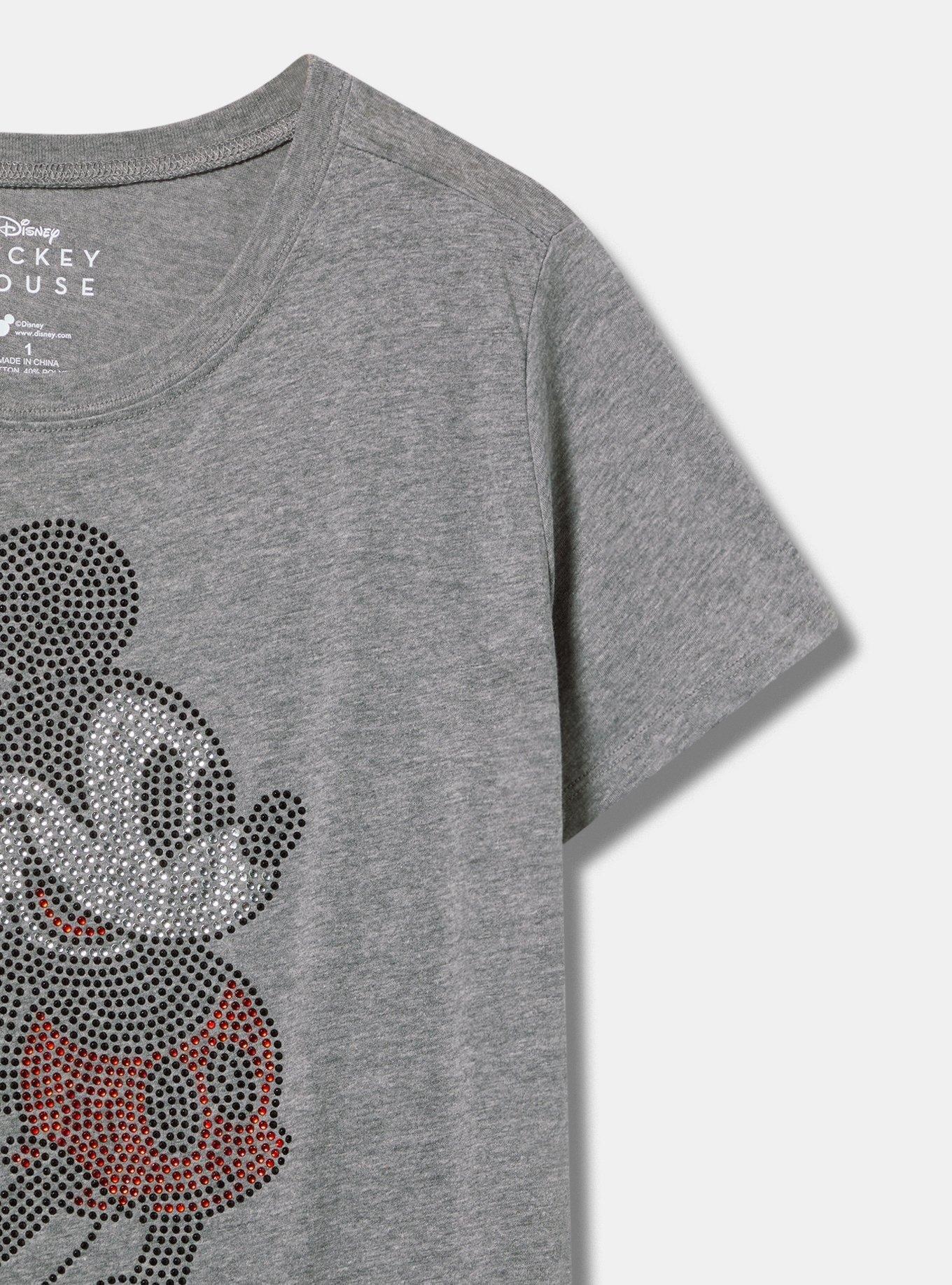 MIckey Mouse Classic Fit Rhinestone Crew Tee