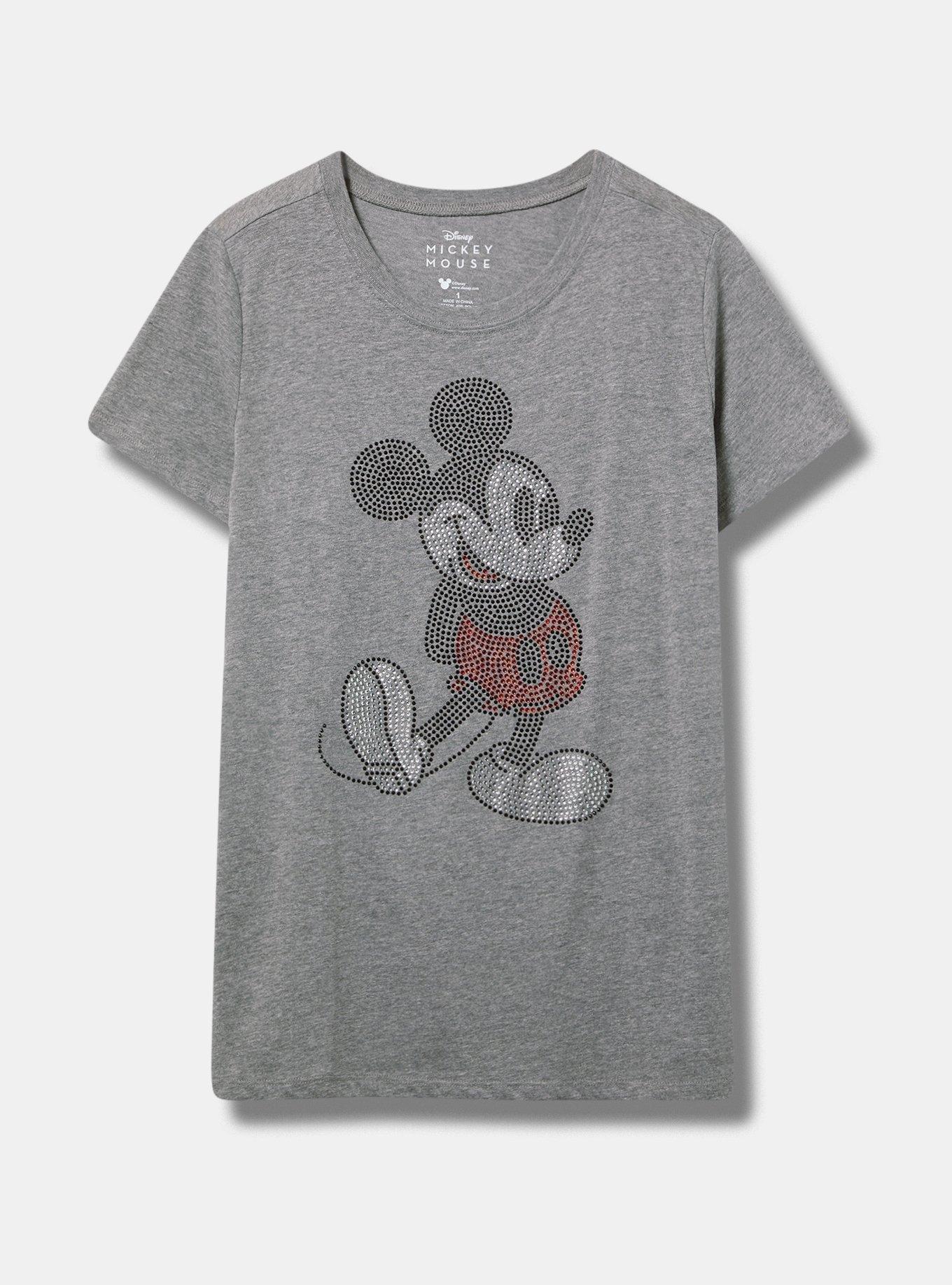 MIckey Mouse Classic Fit Rhinestone Crew Tee