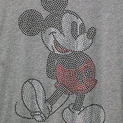 MIckey Mouse Classic Fit Rhinestone Crew Tee, MEDIUM HEATHER GREY, swatch