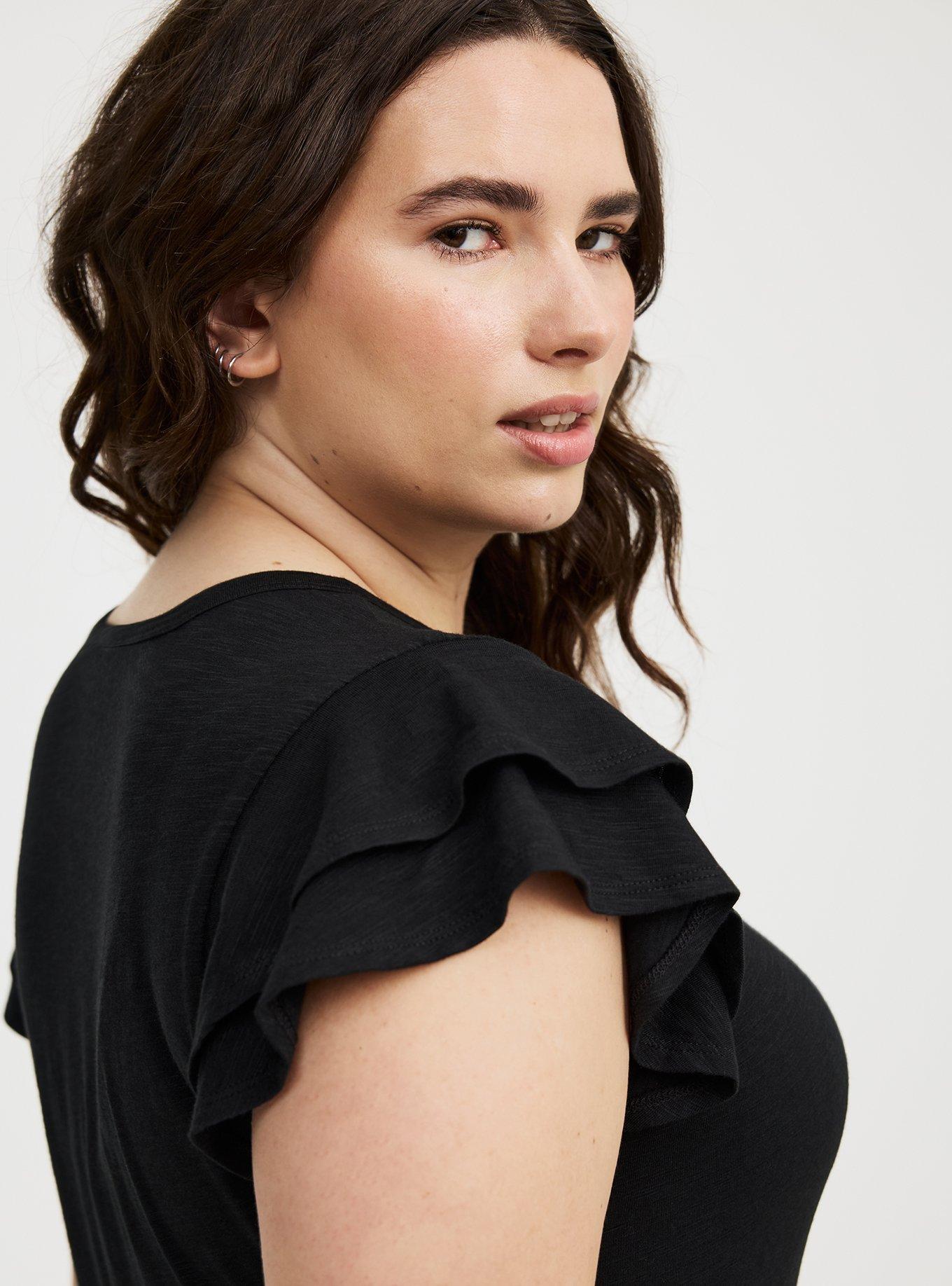 Double Ruffle Sleeve Mini Dress