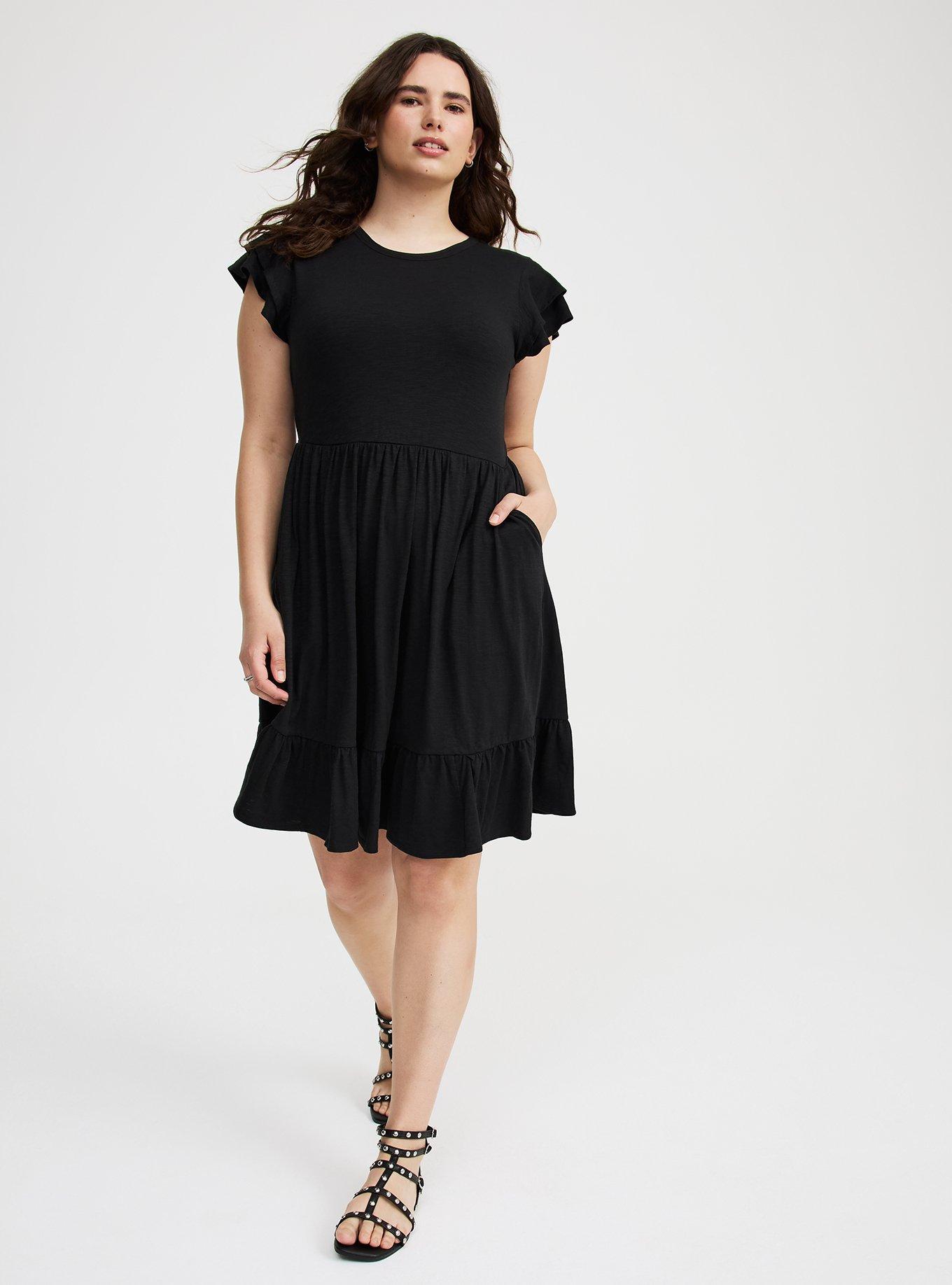 Double Ruffle Sleeve Mini Dress