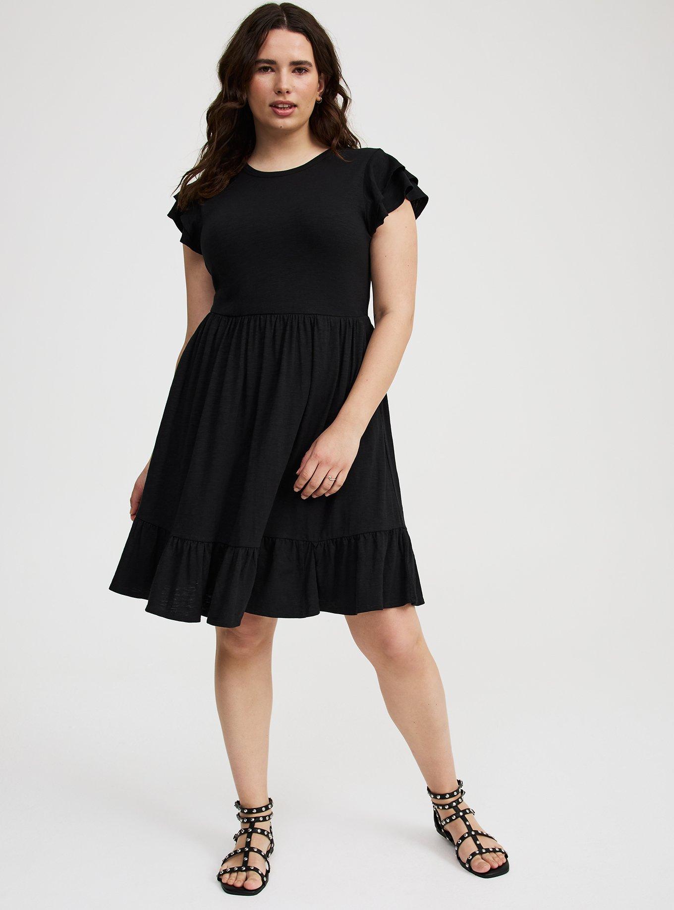 Double Ruffle Sleeve Mini Dress