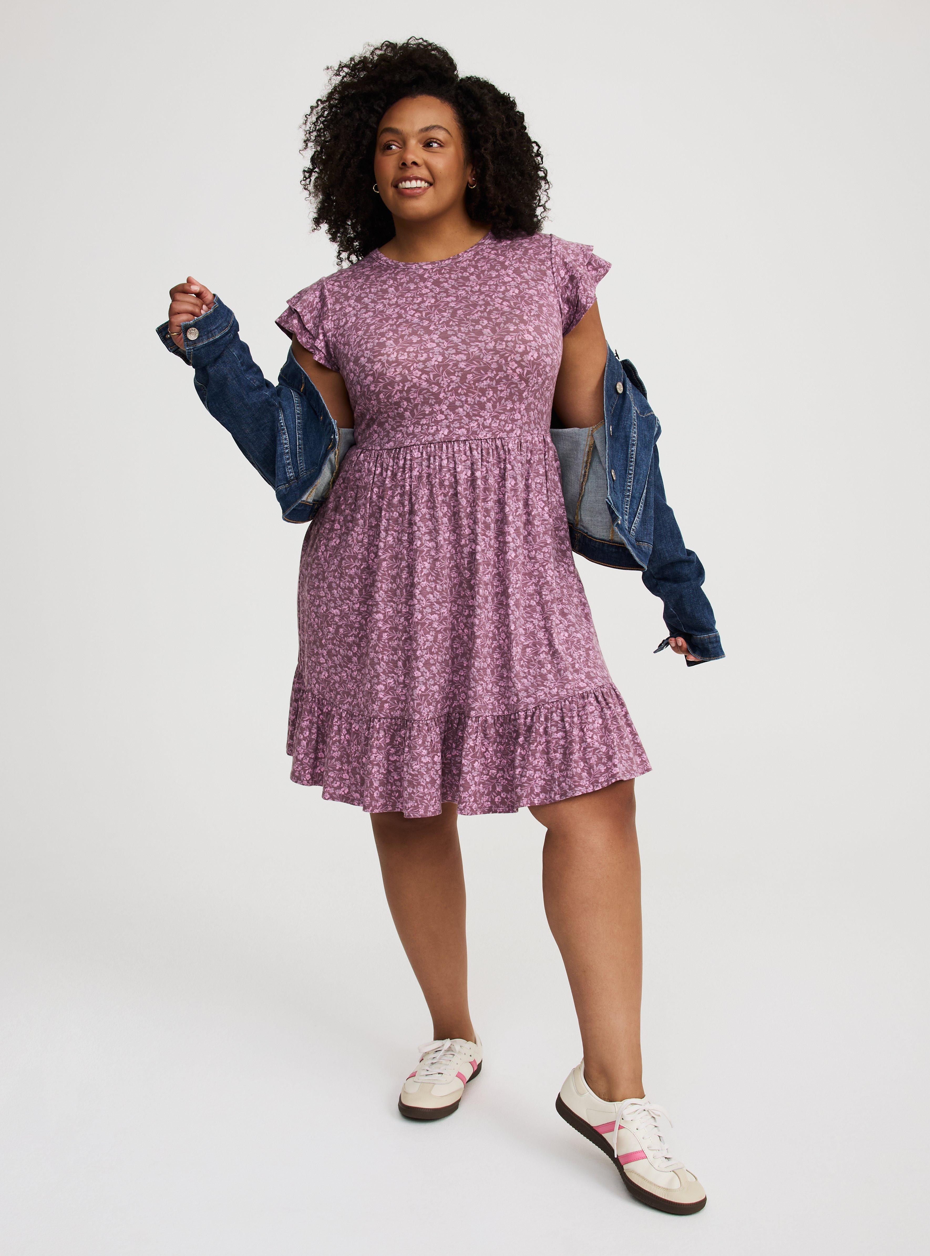 Double Ruffle Sleeve Mini Dress