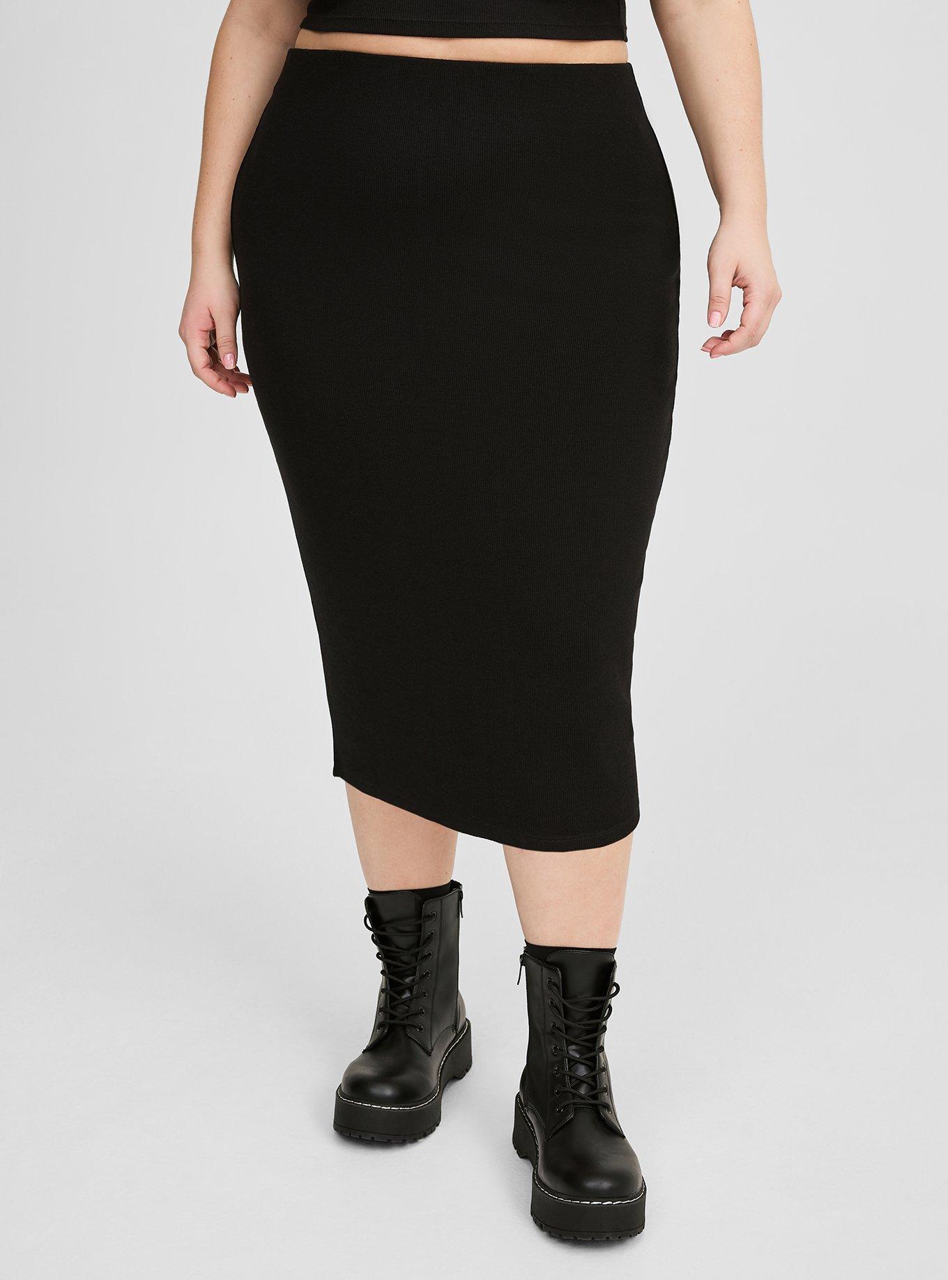 Midi Rib Column Skirt