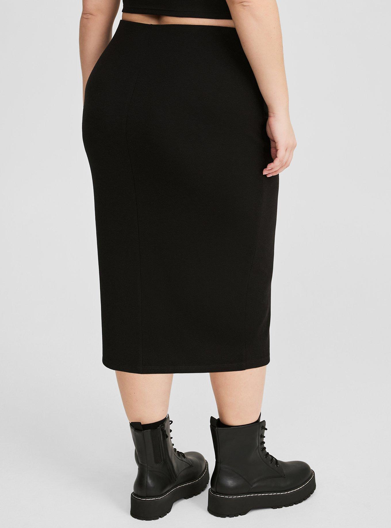 Midi Rib Column Skirt