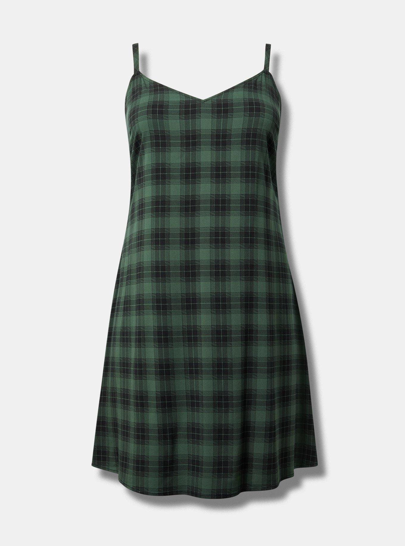 knee length dresses for ladies Kirsten Plaid Lace Trim Mini Dress