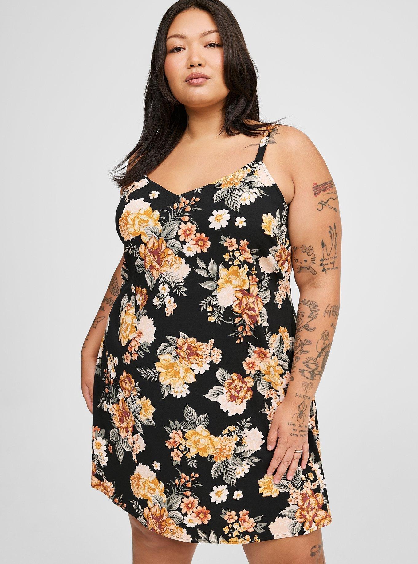 Plus Size - Mini Stretch Challis Slip Dress - Torrid