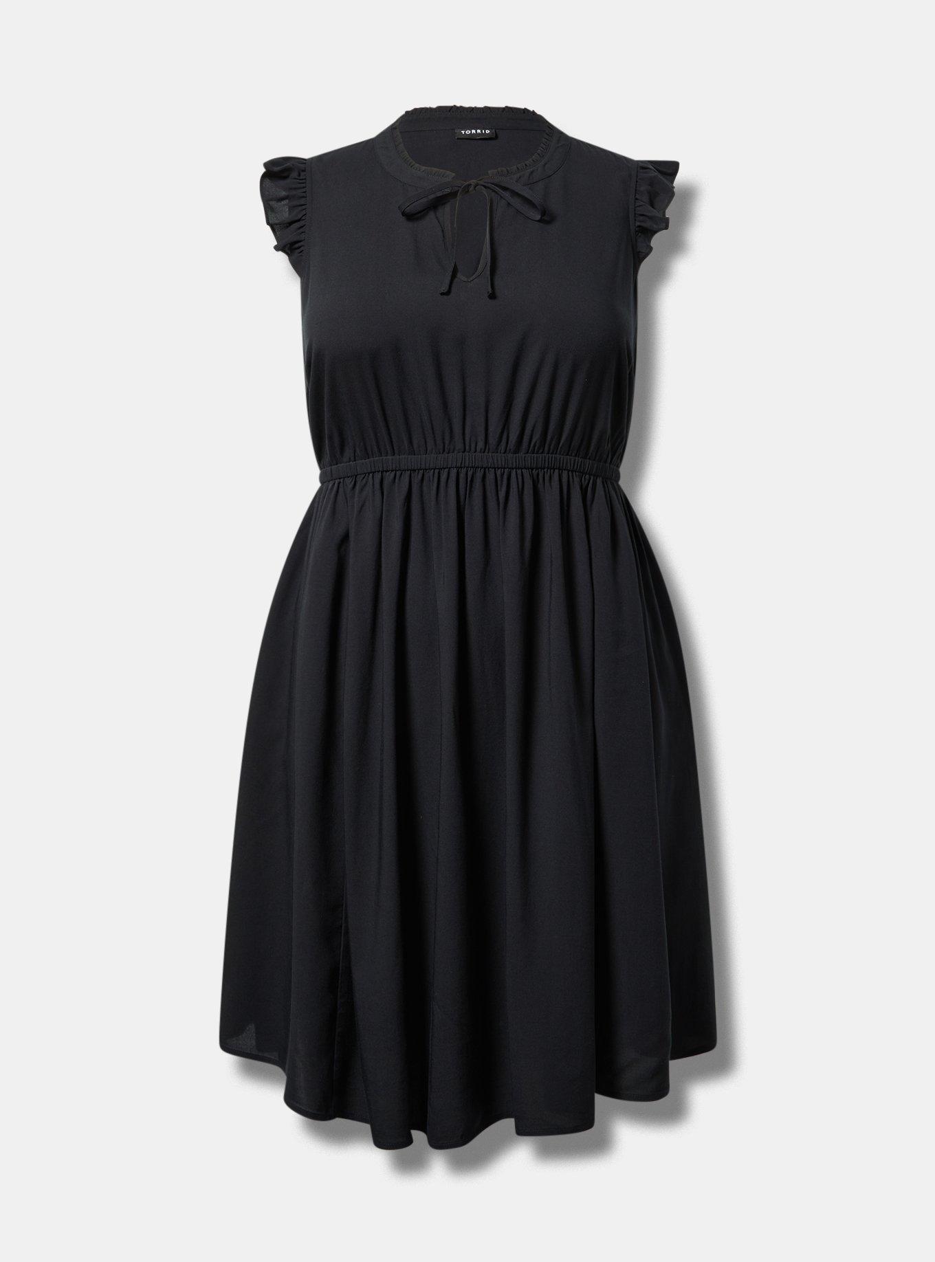 Mini Challis Keyhole Tiered Skater Dress