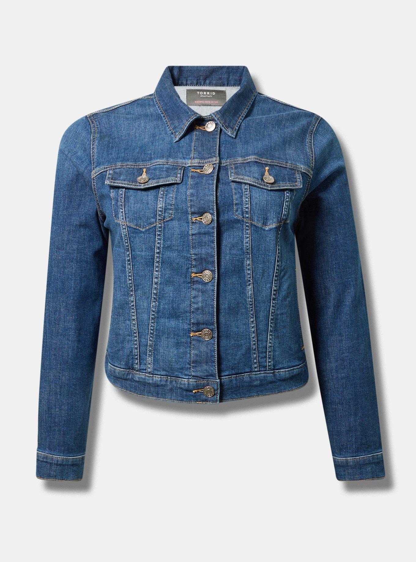 Modern Denim Fitted Trucker Jacket