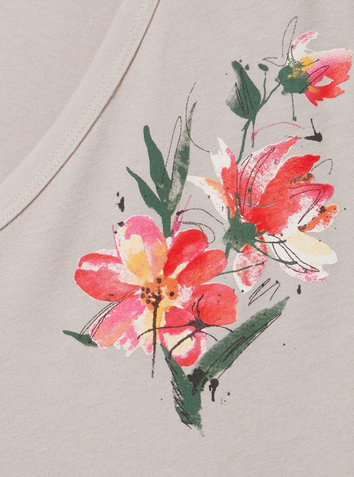 Watercolor Floral Classic Fit Signature Jersey Girlfriend Tee