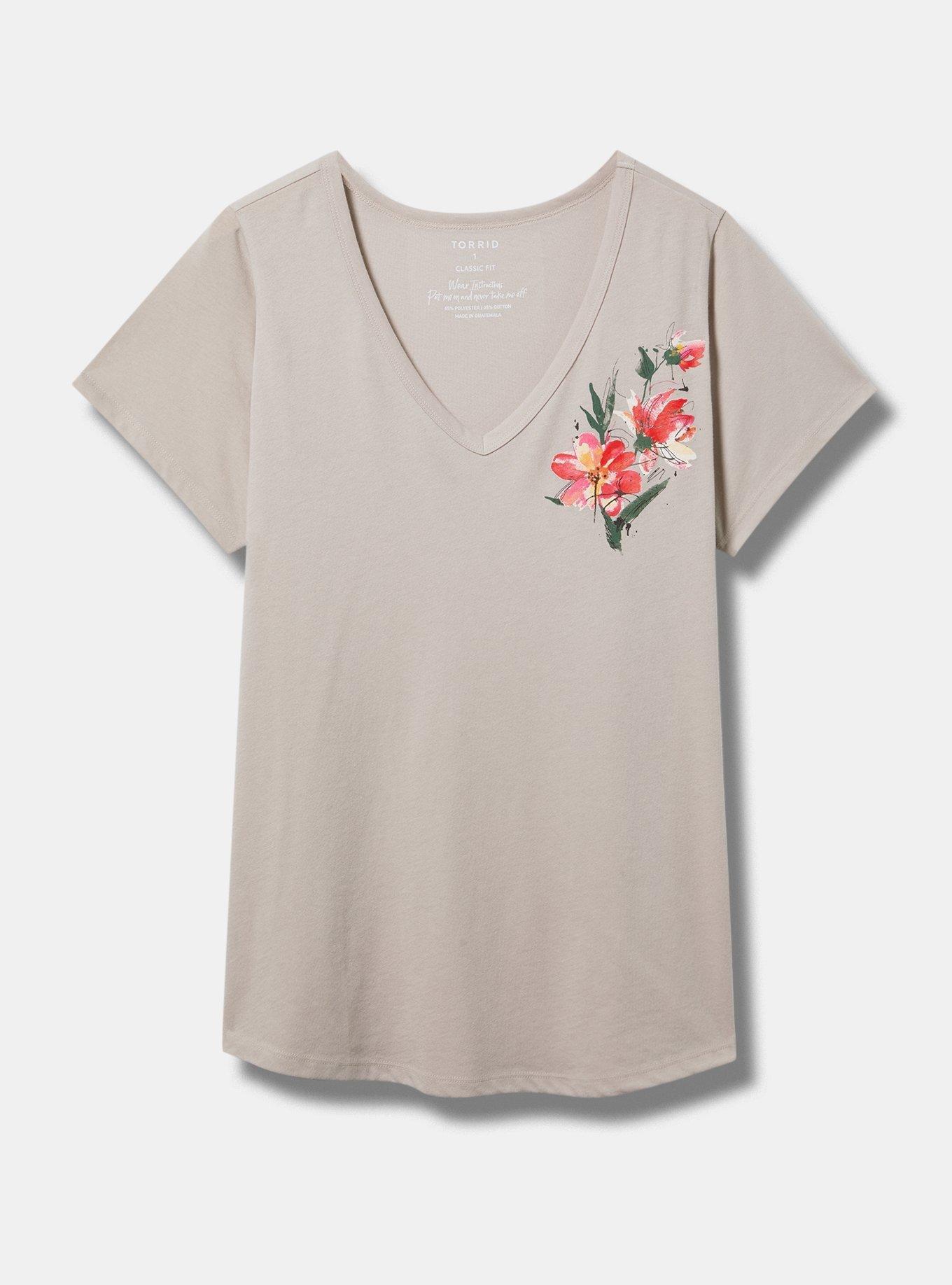 Watercolor Floral Classic Fit Signature Jersey Girlfriend Tee