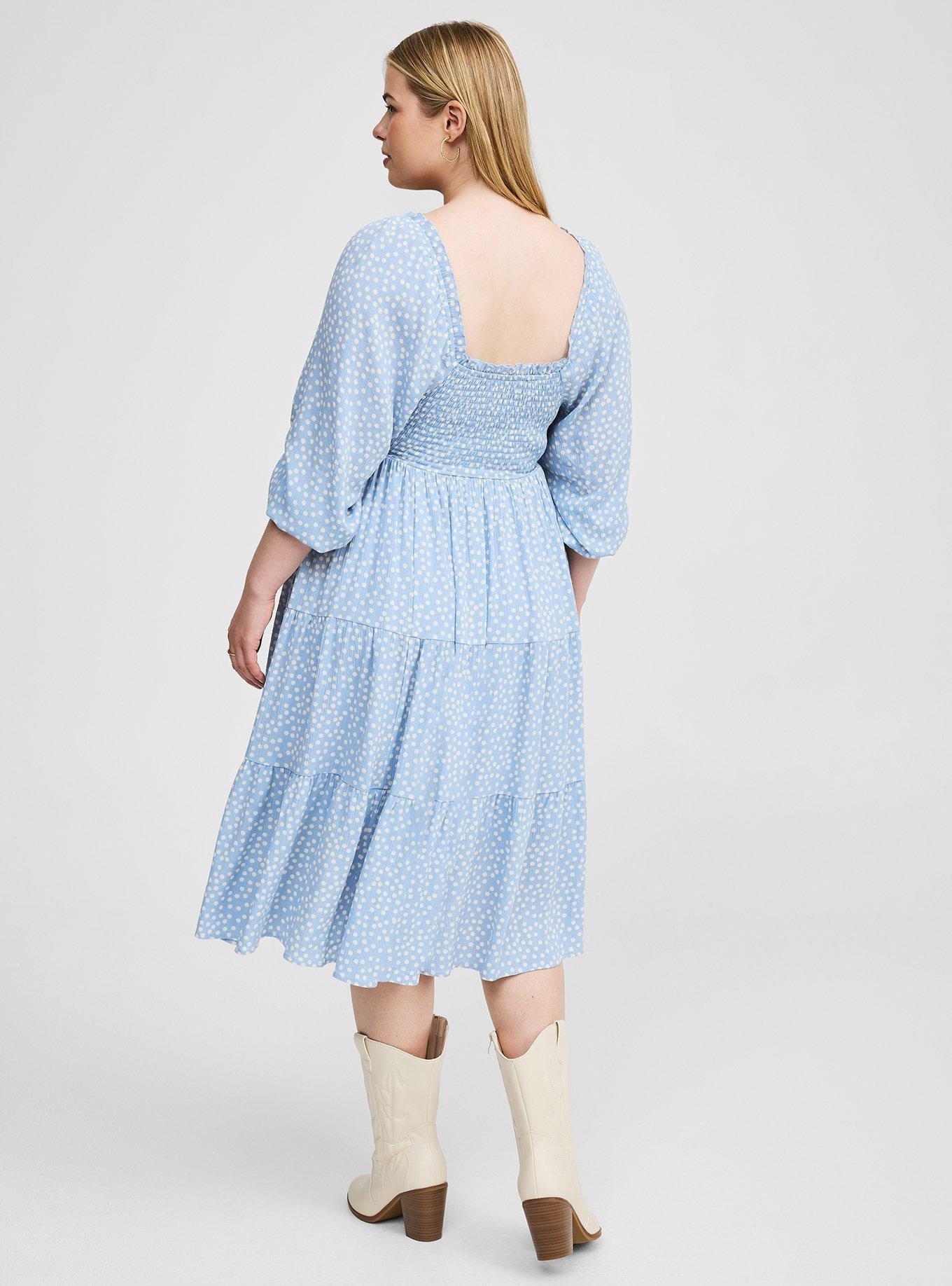Midi Gauze 3/4 Length Sleeve Dress