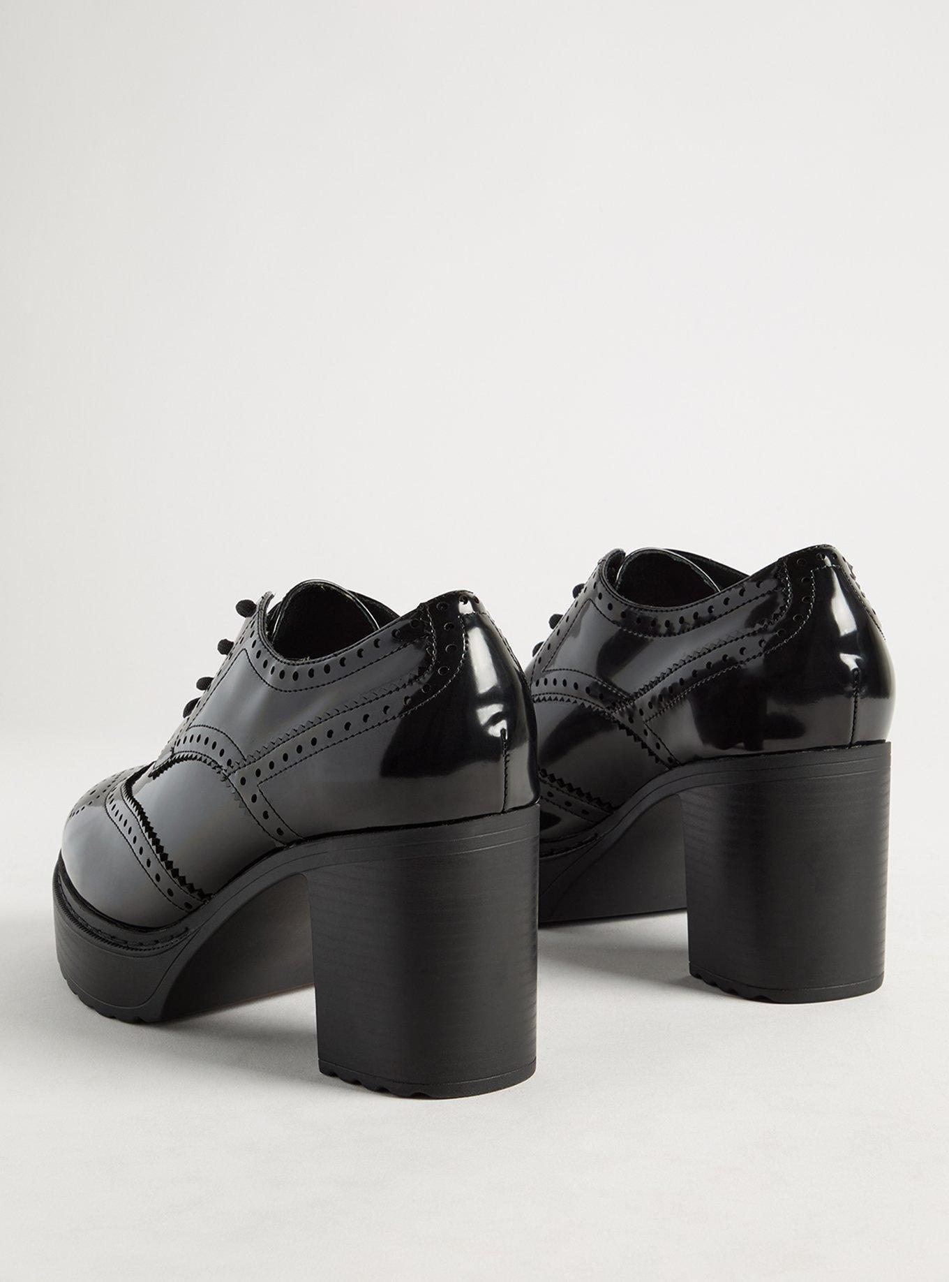 Heeled Lace-Up Oxford (WW), BLACK, alternate