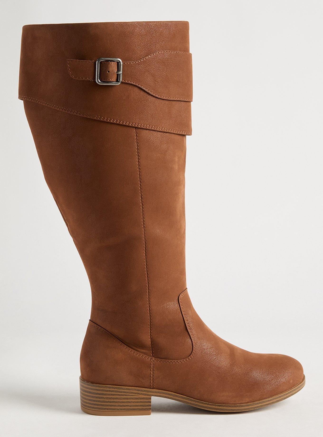 Side Buckle Knee Boot (WW), BROWN, alternate