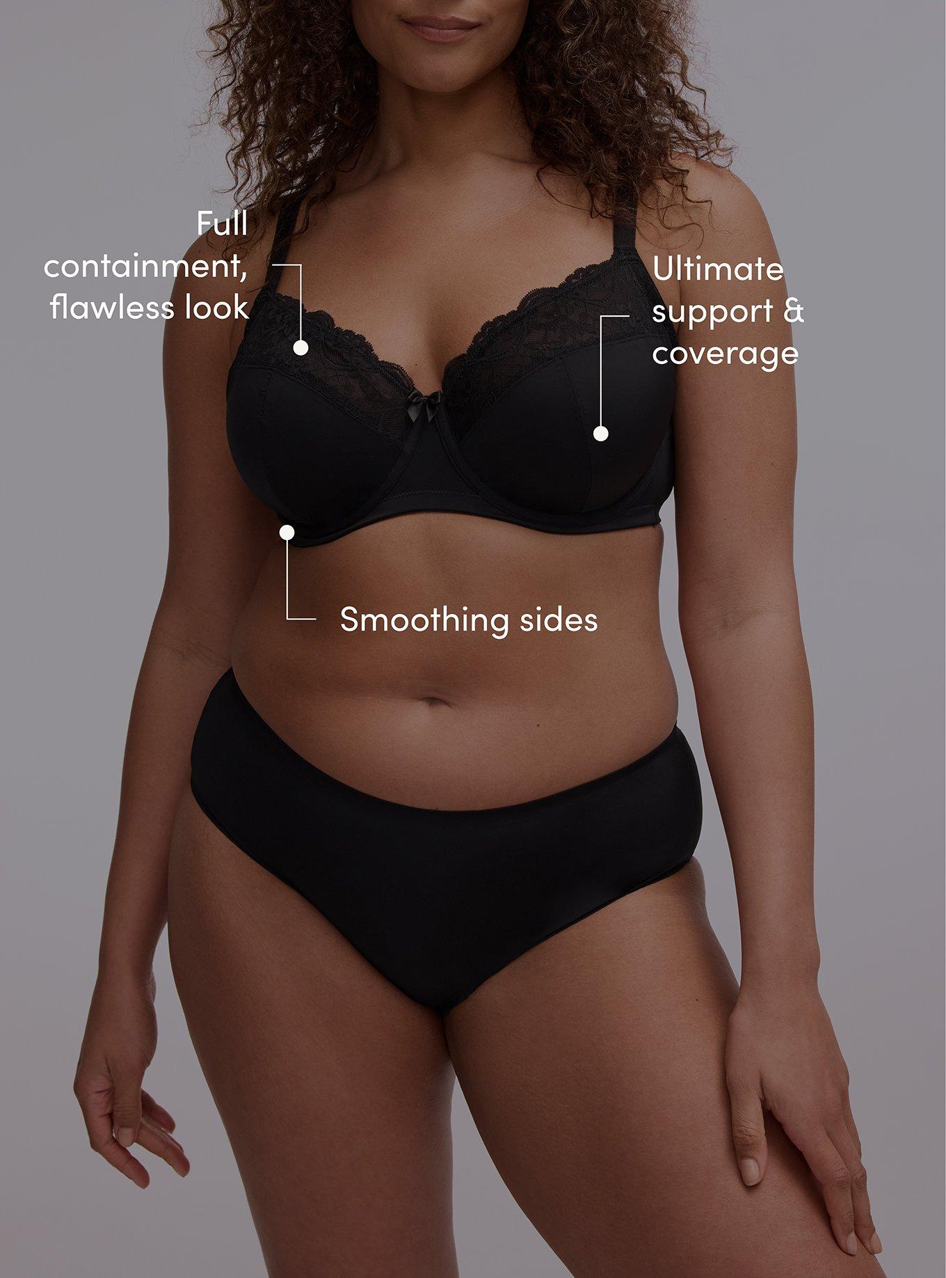 Full-Coverage Unlined Bra, RICH BLACK, alternate