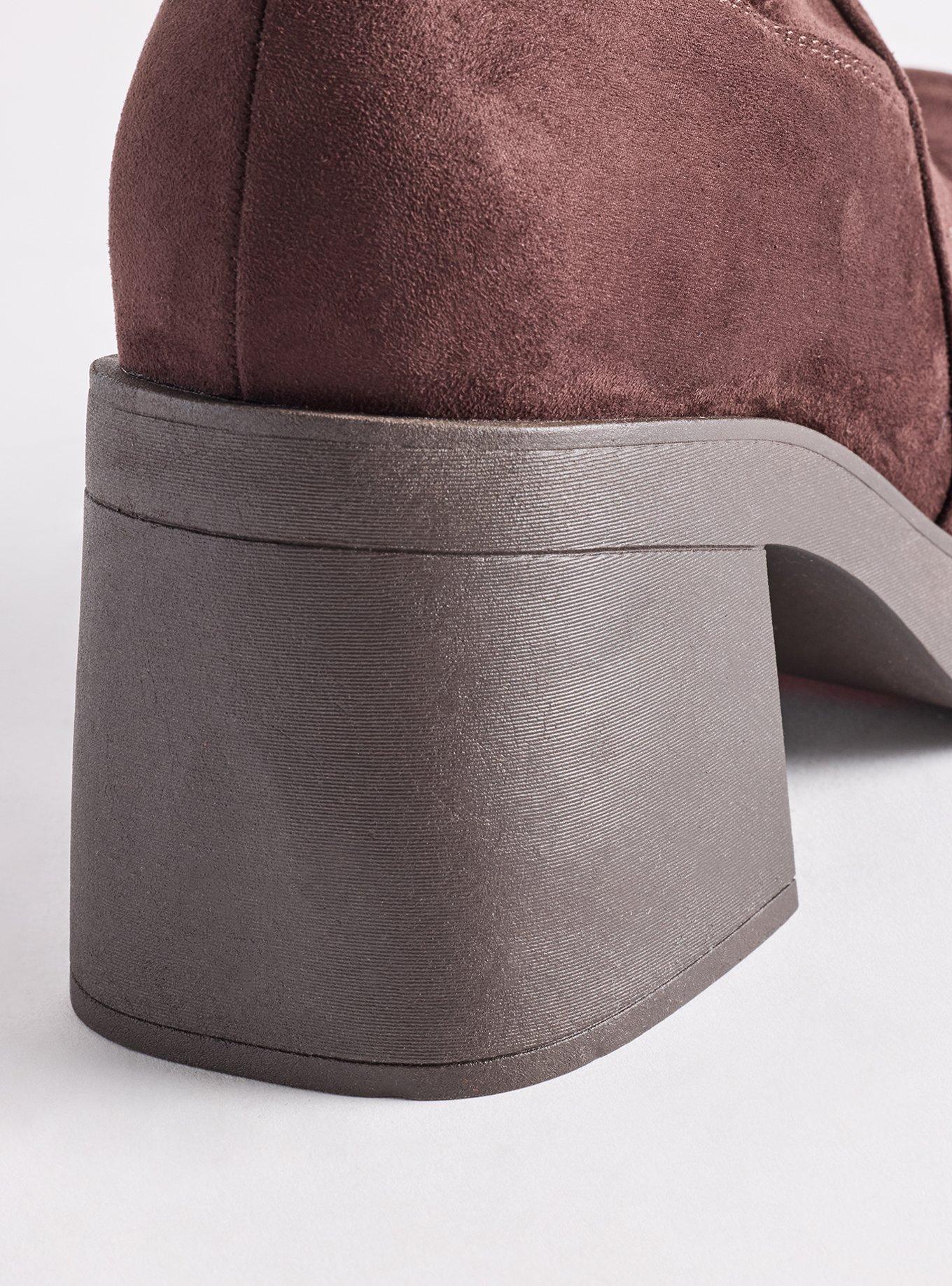 Stretch Knee Boot (WW), BROWN, alternate