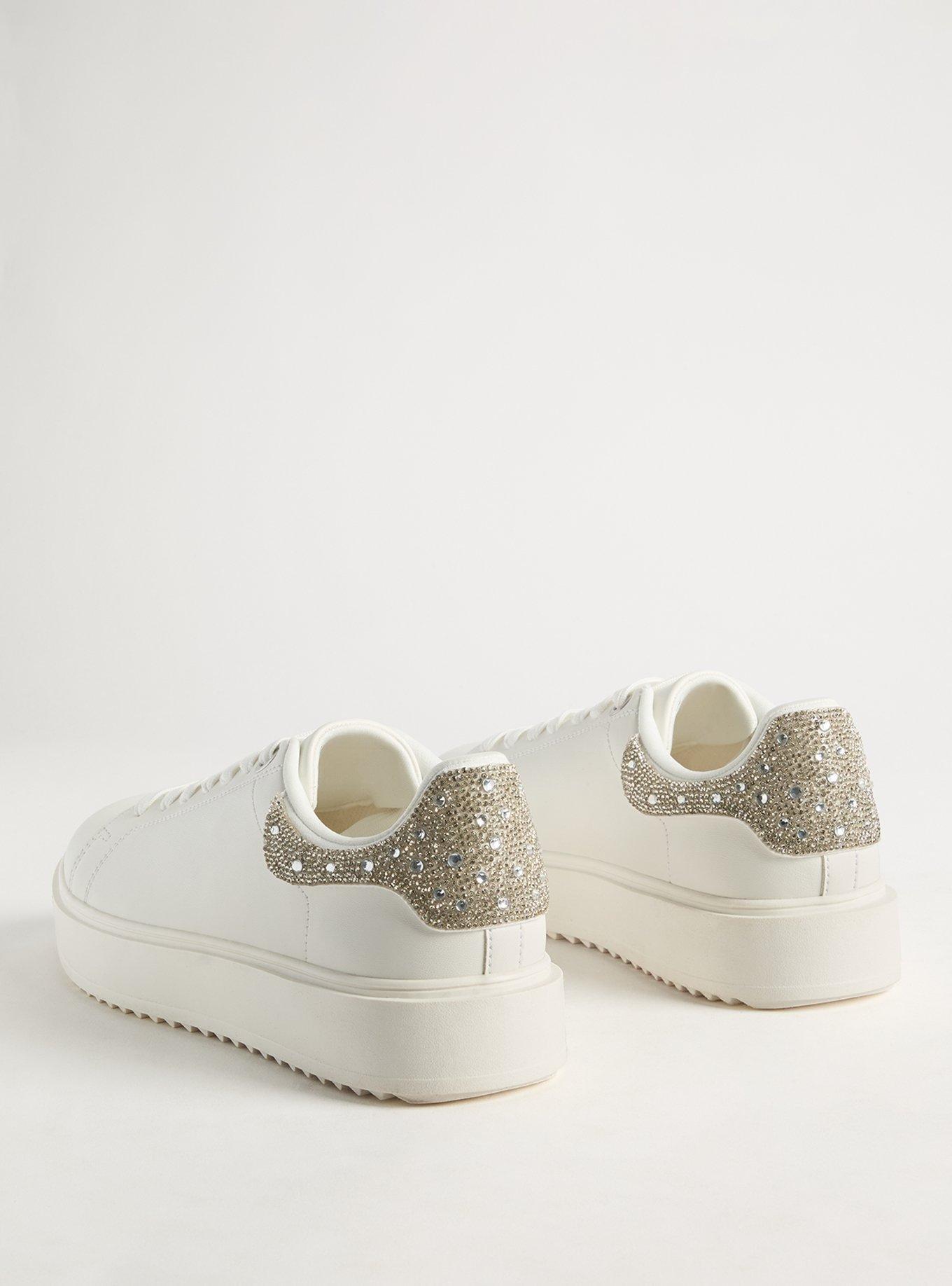 Embellished Lace-Up Sneaker (WW), WHITE, alternate