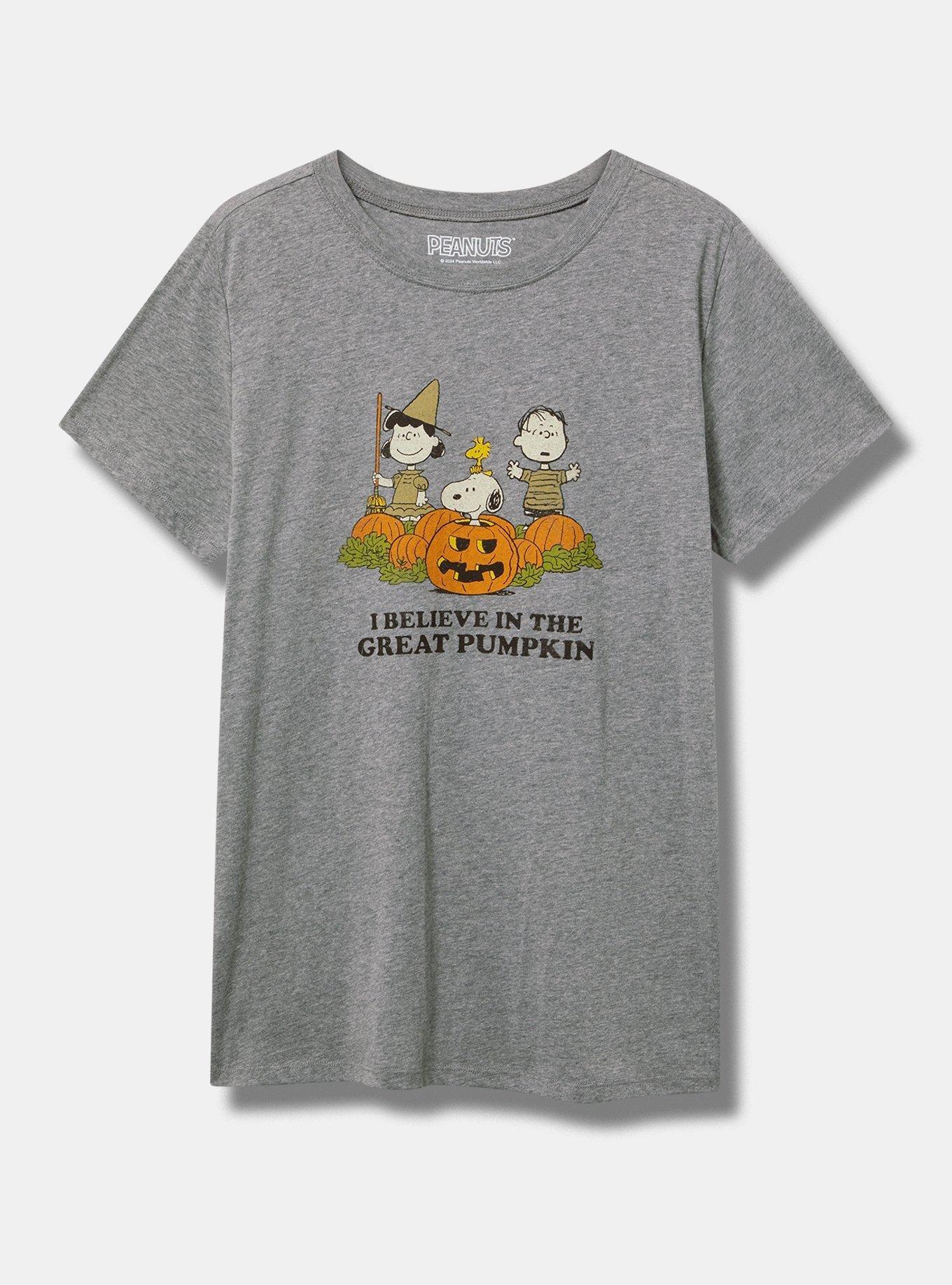 Peanuts Pumpkin Classic Fit Cotton Crew Tee