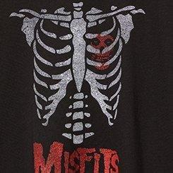 Misfits Skeleton Relaxed Fit Cotton Boxy Tee, DEEP BLACK, swatch