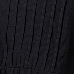 Long Sleeve Pleated Blouse, DEEP BLACK, swatch