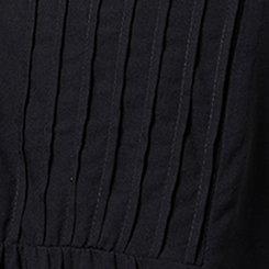 Challis Pleated V Neckline Blouse, DEEP BLACK, swatch