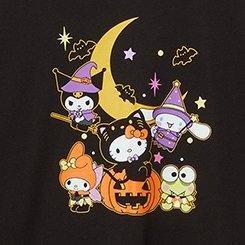 Hello Kitty Friends Halloween Relax Crew Tee, DEEP BLACK, swatch