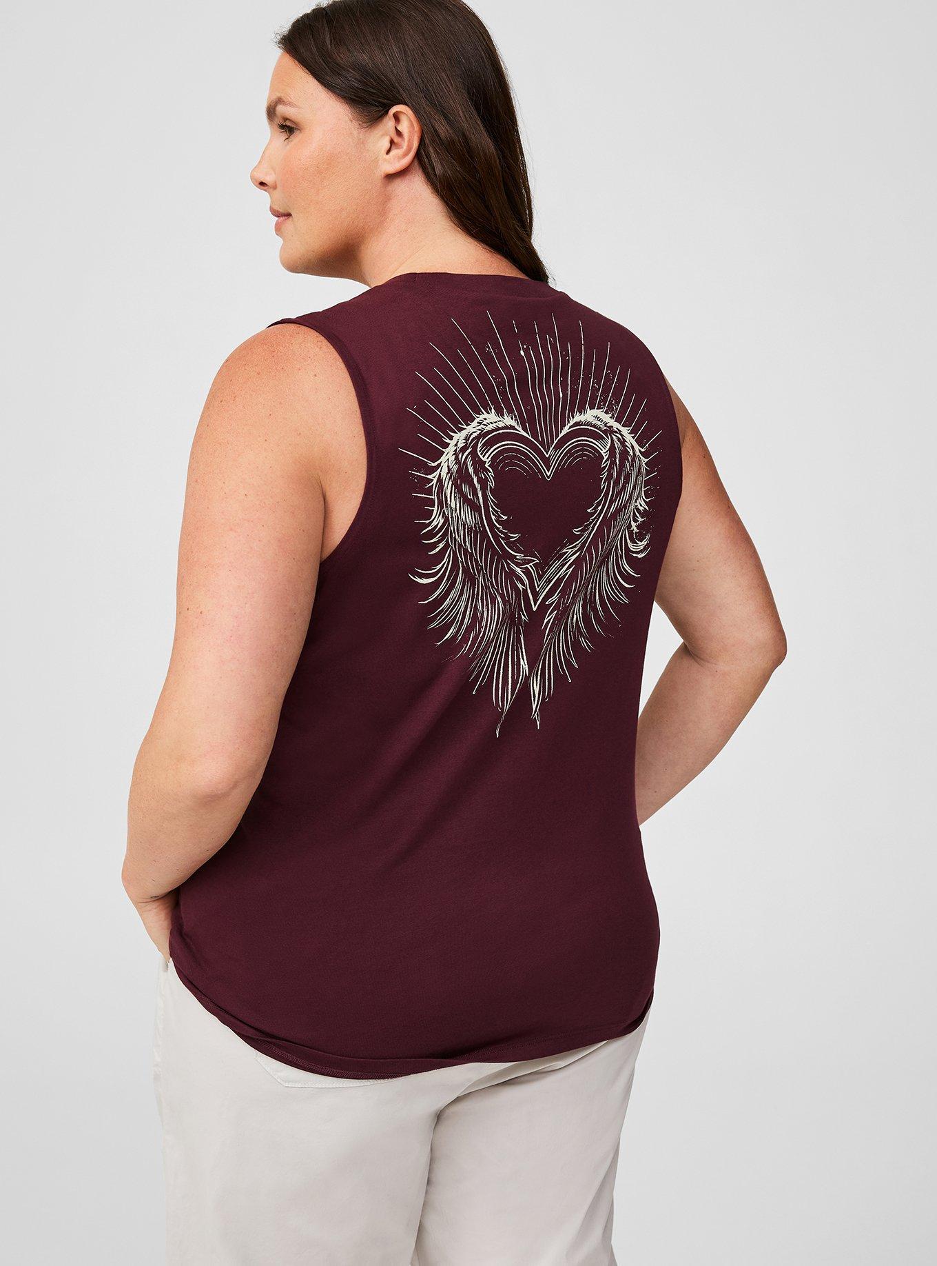 Heart Wings Classic Fit Heritage Jersey Studded Tank