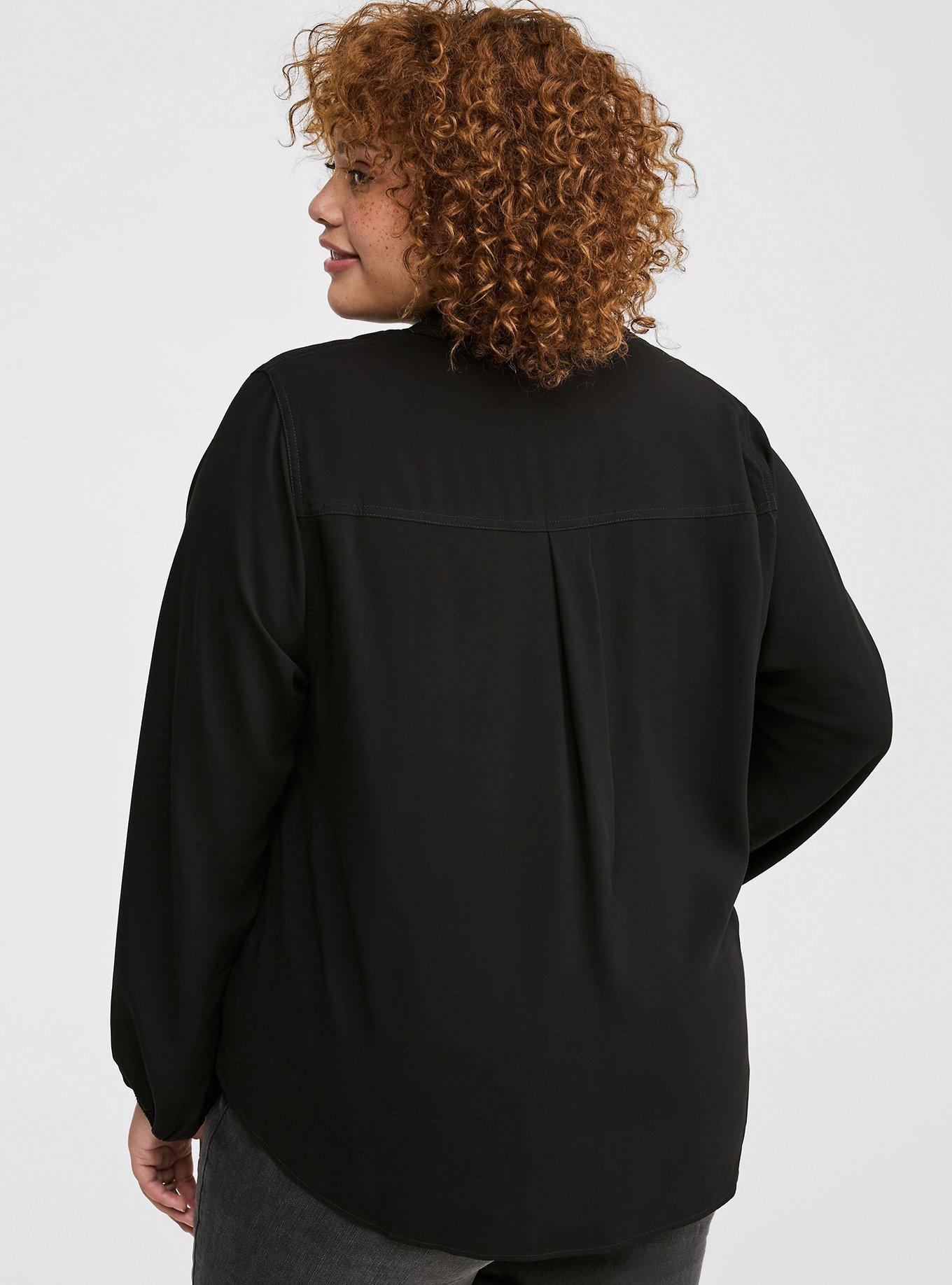 Harper Challis Collared Long Sleeve Blouse