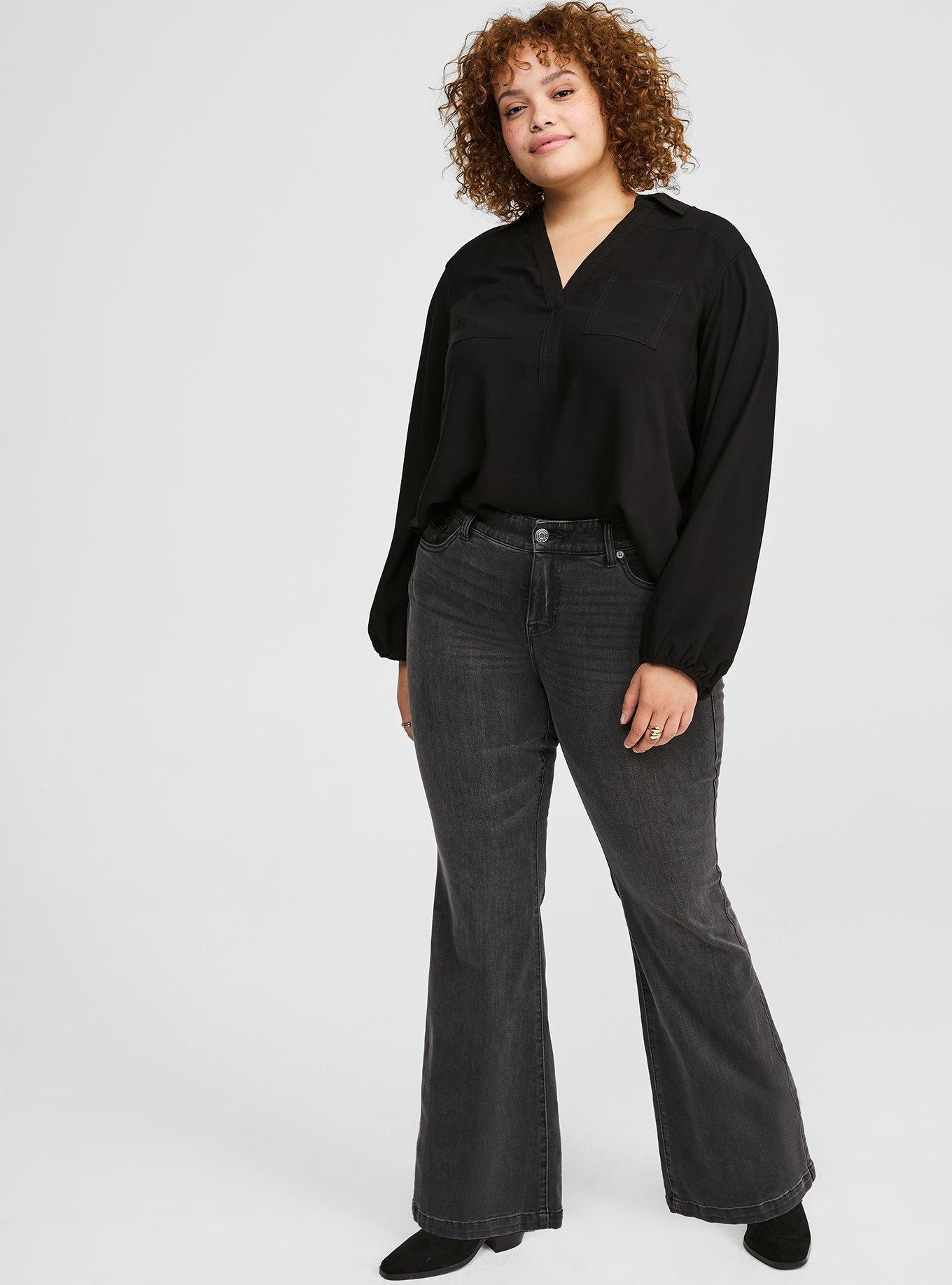 Harper Challis Collared Long Sleeve Blouse