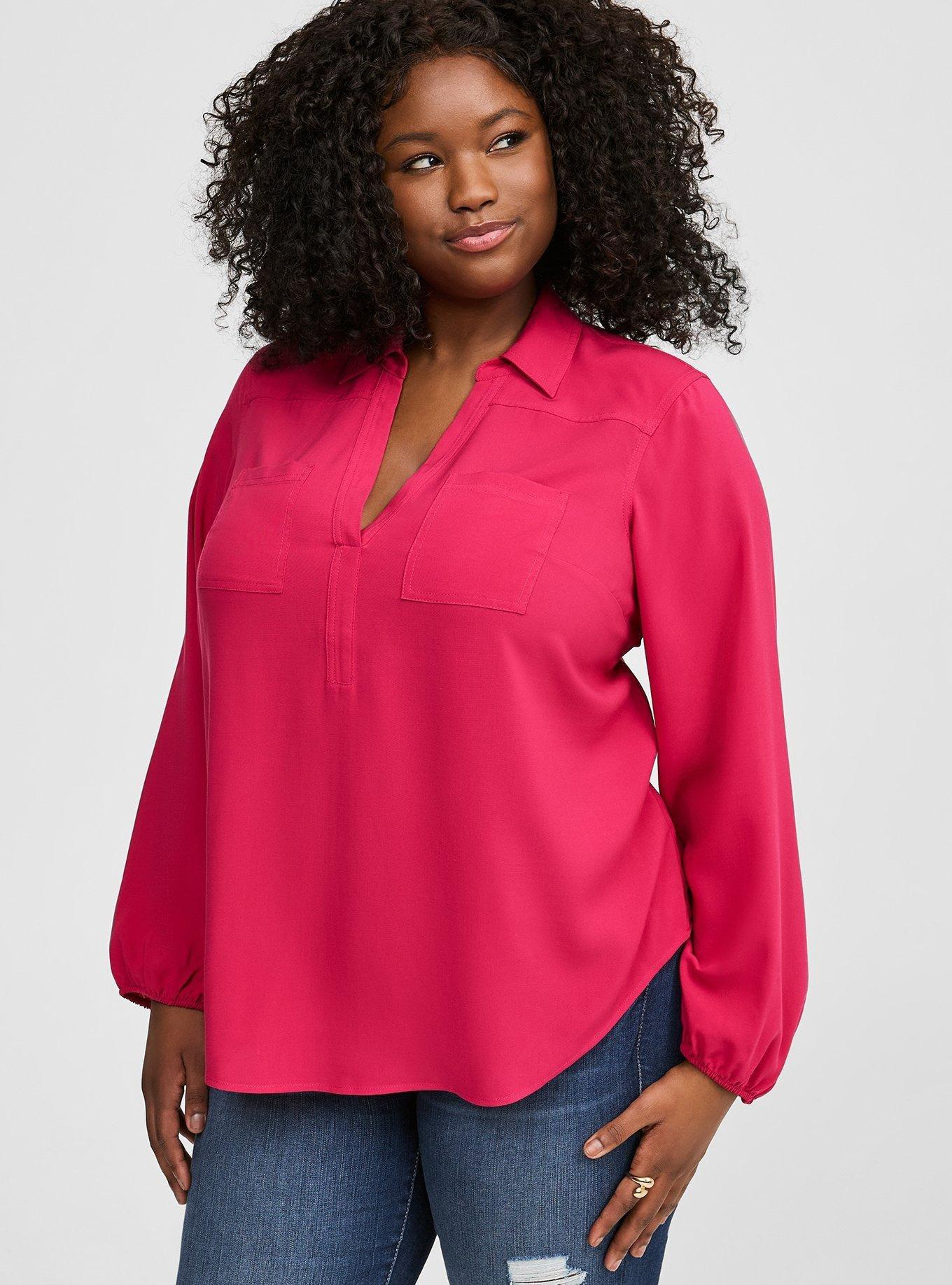 Harper Challis Collared Long Sleeve Blouse