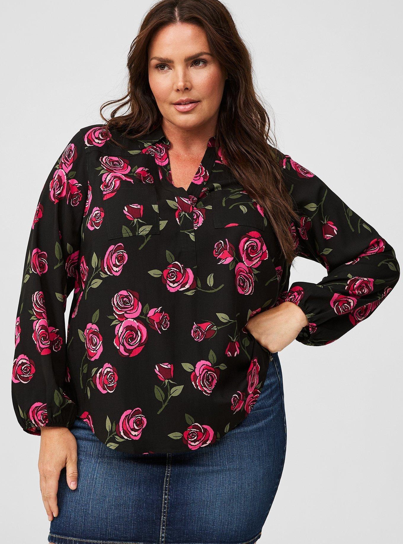 Harper Challis Collared Long Sleeve Blouse