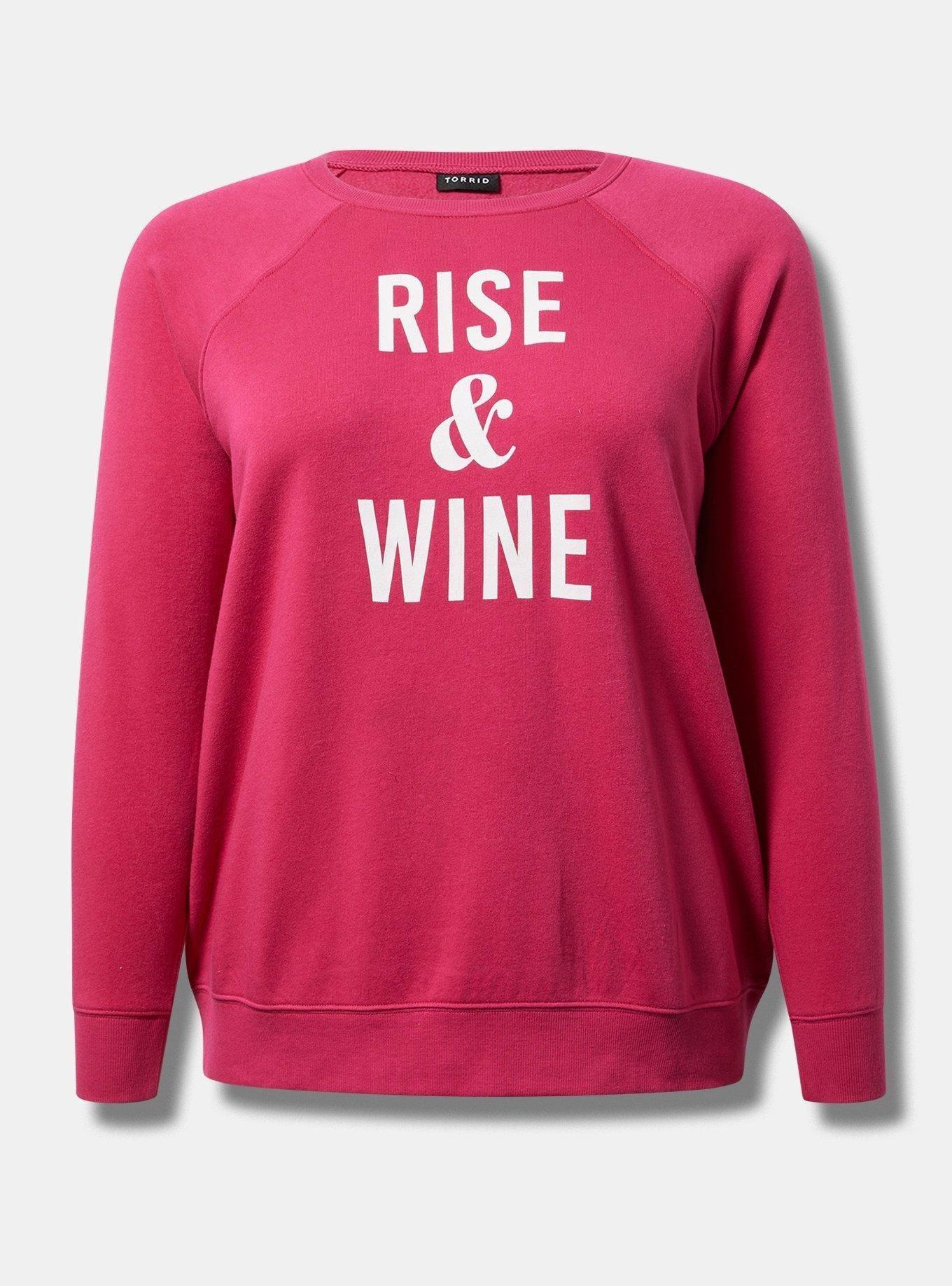 Rise & Wine Classic Fit Cozy Fleece Raglan Sweatshirt