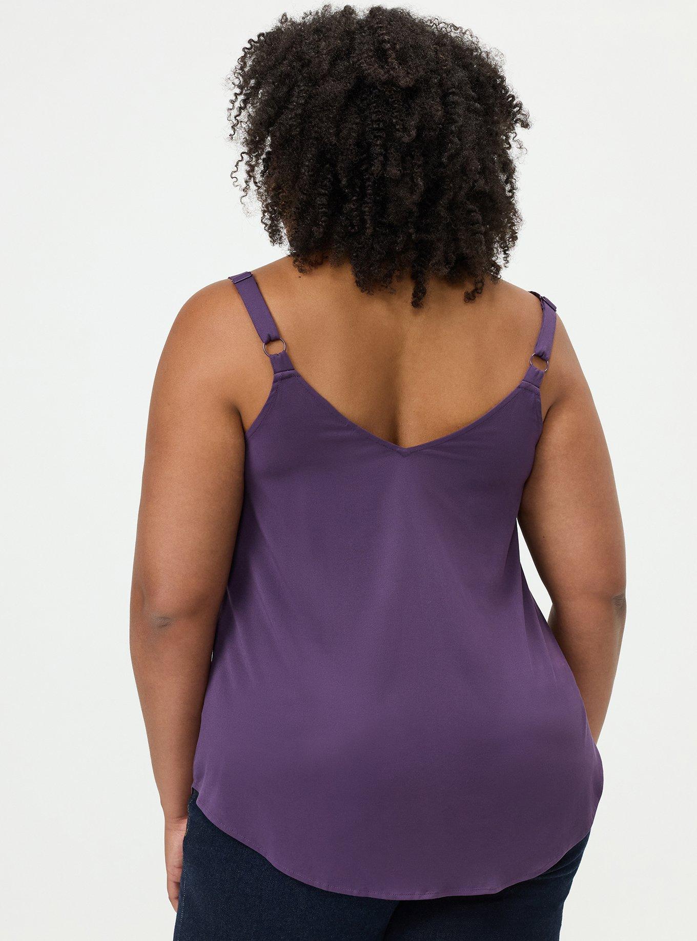 Plus Size Ava Lace Trim Cami, NAVY COSMOS, alternate