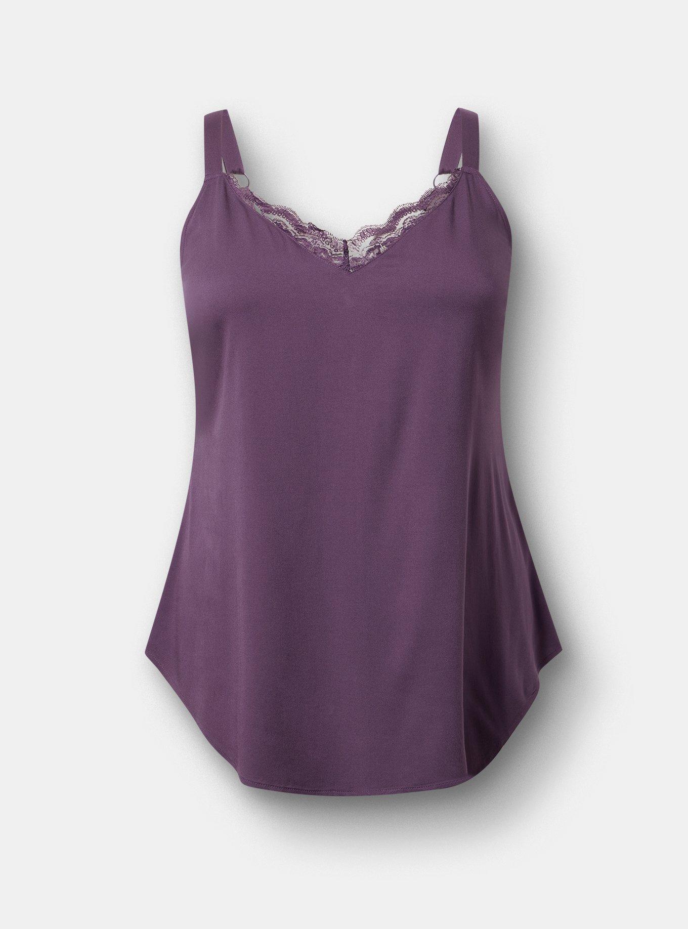 Plus Size Ava Lace Trim Cami, NAVY COSMOS, hi-res