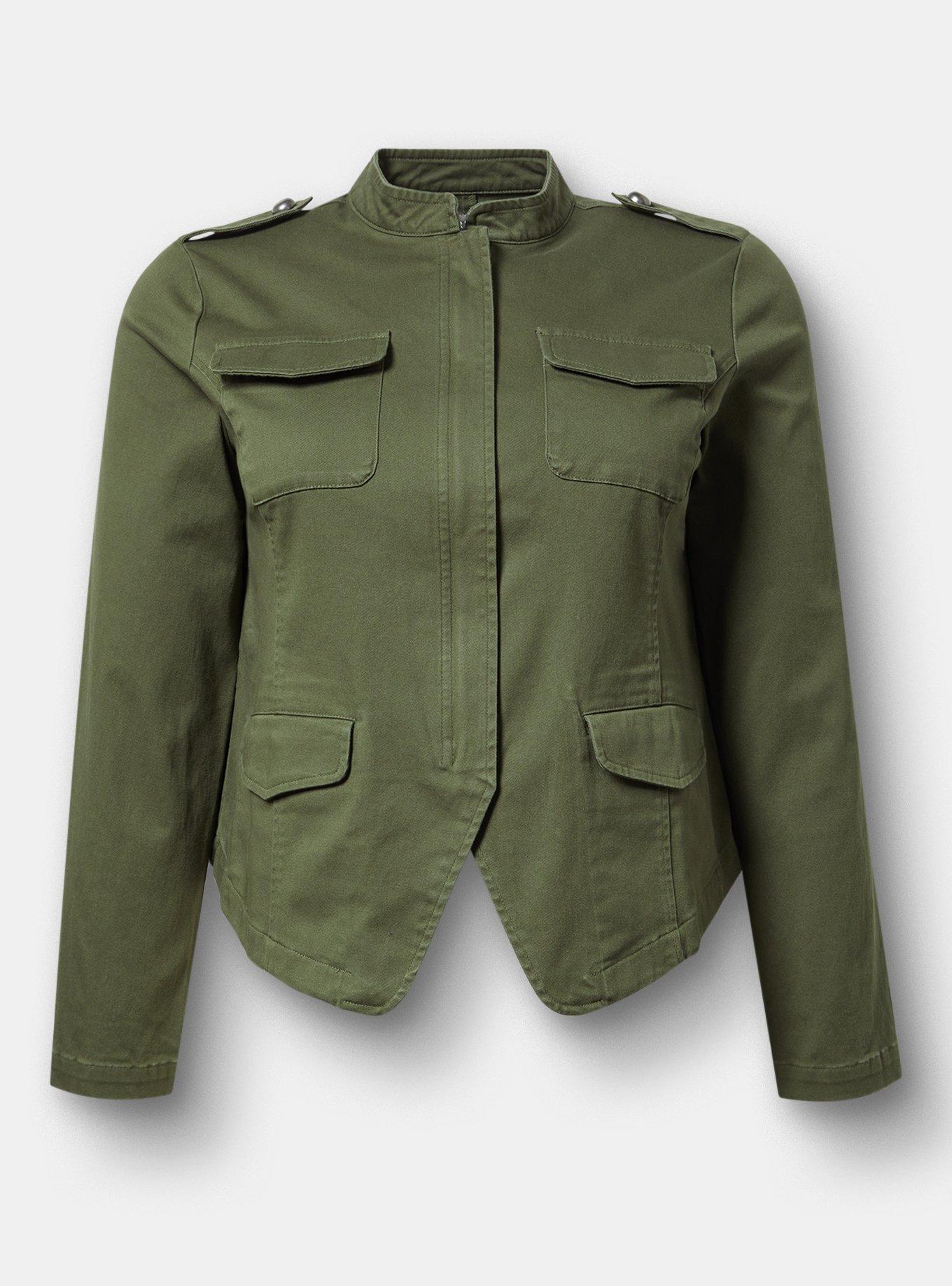 Plus Size - Stretch Twill Army Jacket - Torrid